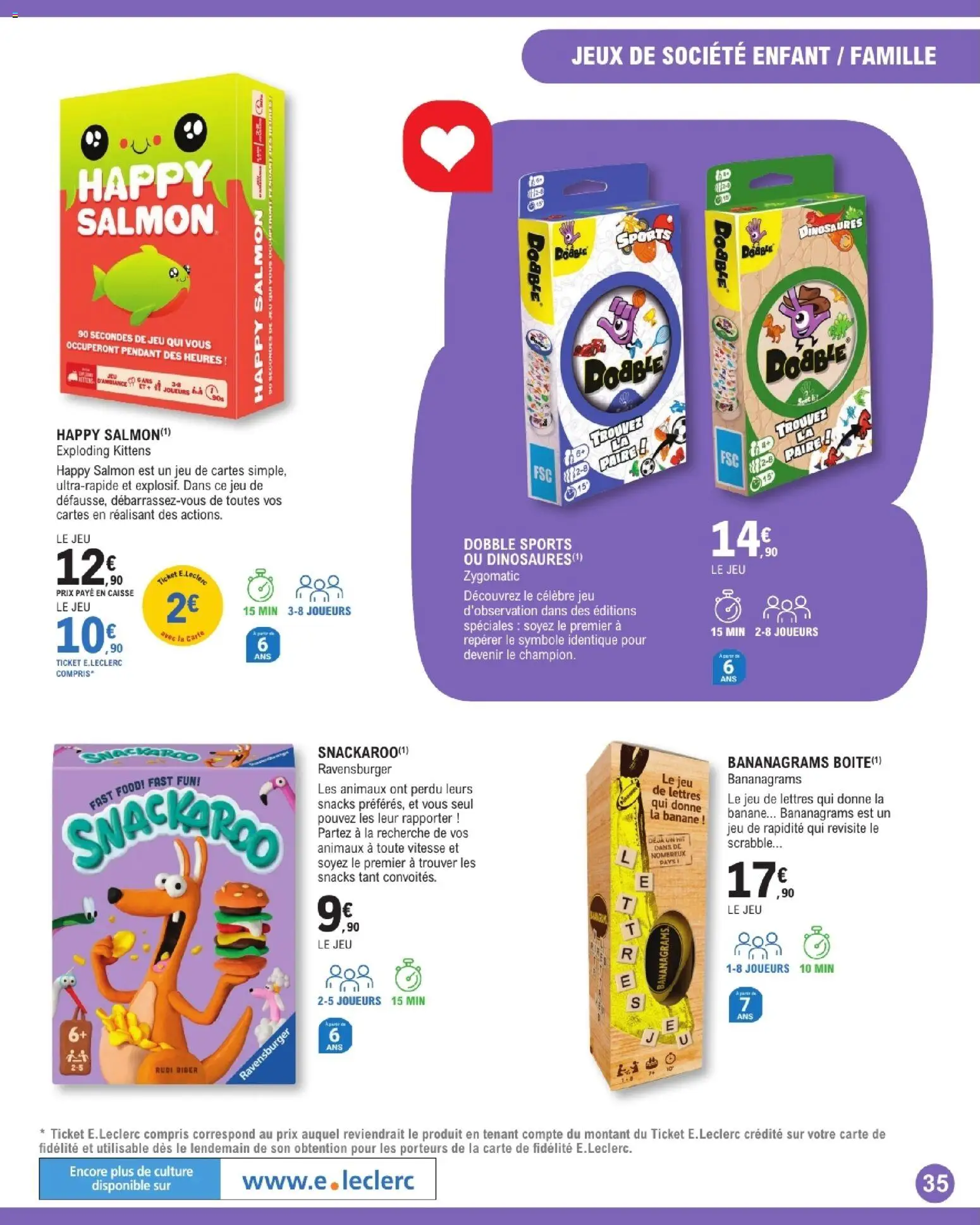 {H1} | Page: 35 | Produits: Banane, Jeux, Jeux de société