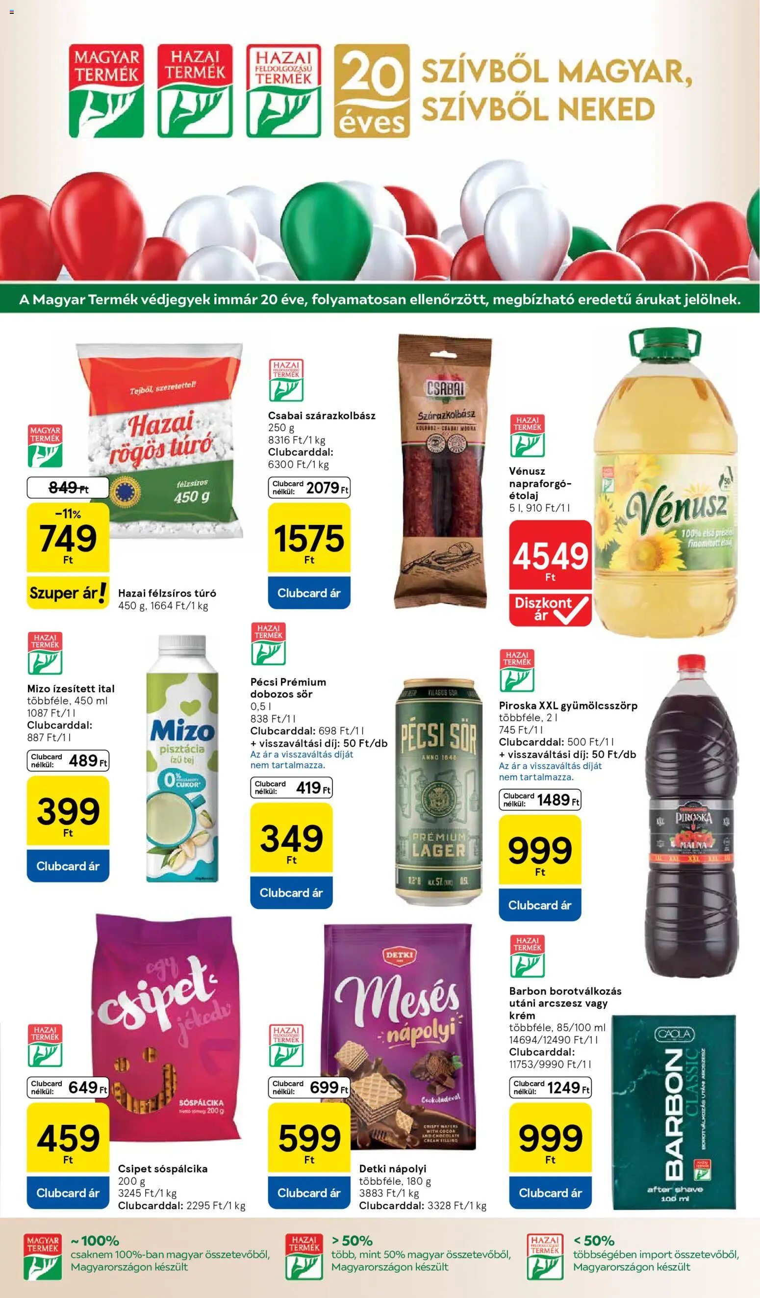 Tesco akciós ujság - amely érvényes a következő dátumtól: 12.03.2026 | Oldal: 9 | Termékek: Kiseli krastavci, Étolaj, Pisztácia, Túró