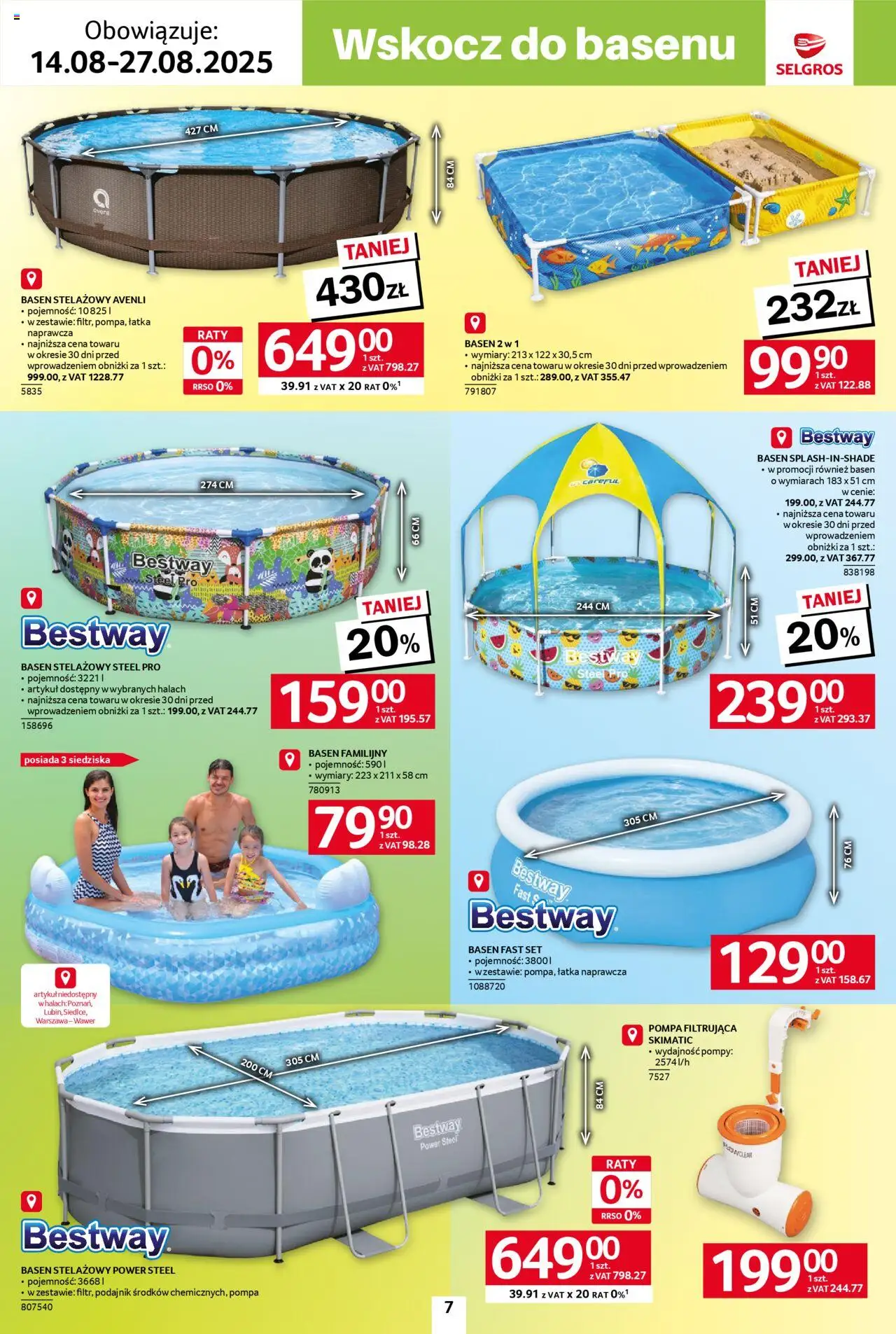 Selgros cash&carry - Katalog Hot Summer od 14.08.2025 | Strona: 7 | Produkty: Basen