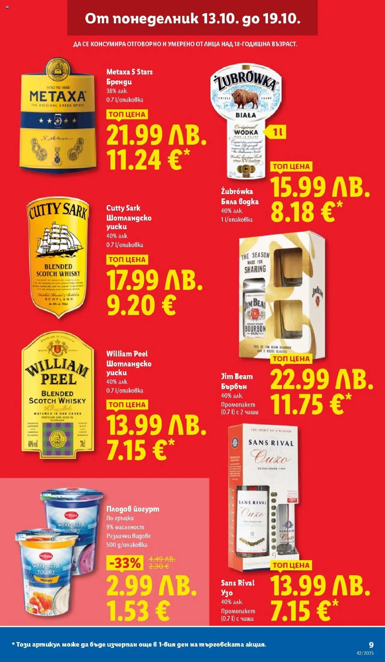 {H1} | Страница: 9 | Продукти: Чаша, Водка, Бренди, Йогурт