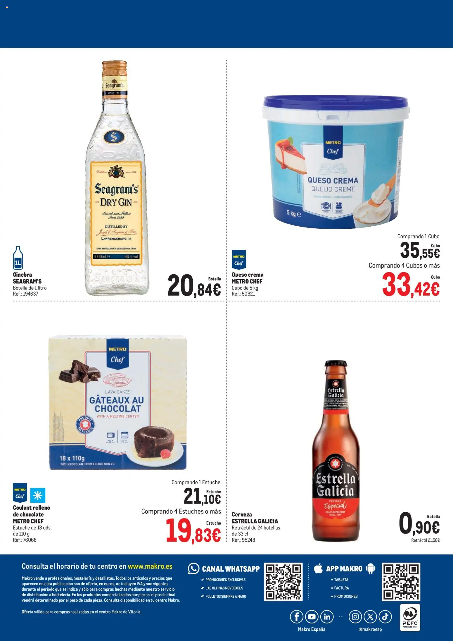 Makro Fiestas San Prudencio Vitoria │ válido desde el 15.04.2026 | Página: 4 | Productos: Queso, Chocolate, Ginebra, Crema