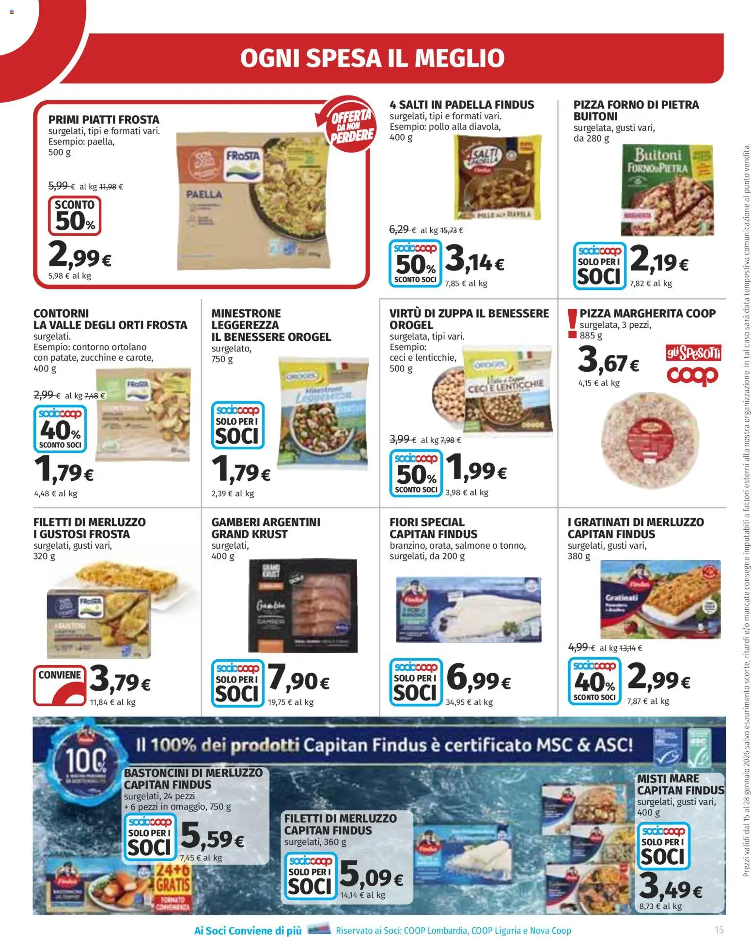 Volantino Ipercoop del 15.01.2026 | Pagina: 15 | Prodotti: Minestrone, Pollo, Lenticchie, Zucchine