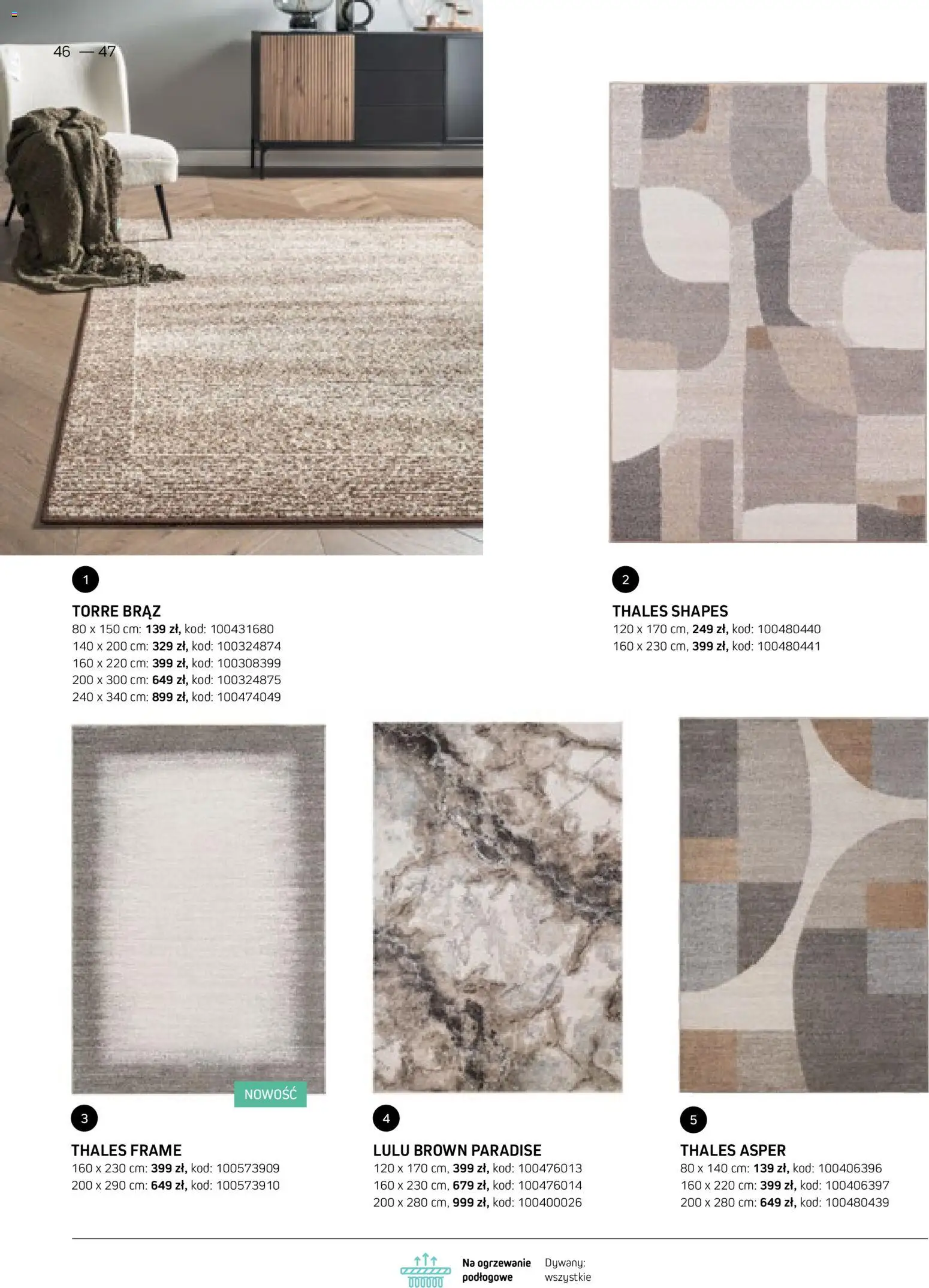 Komfort gazetka - Katalog dywanów od 17.03.2026 | Strona: 46 | Produkty: Dywany