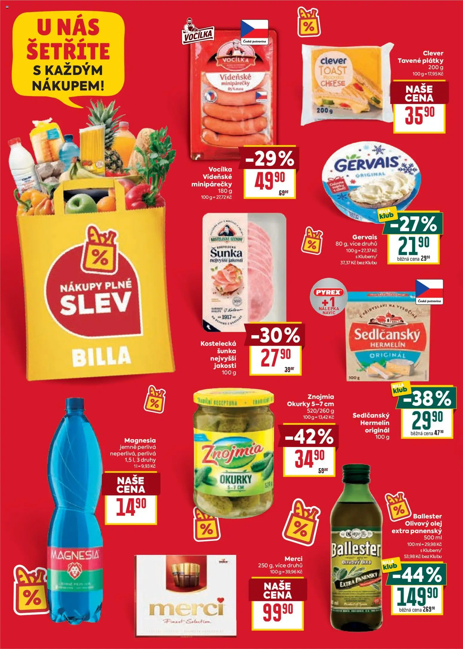 Billa Velký leták od 14.01.2026 | Strana: 2 | Produkty: Olej, Merci, Gervais, Clever