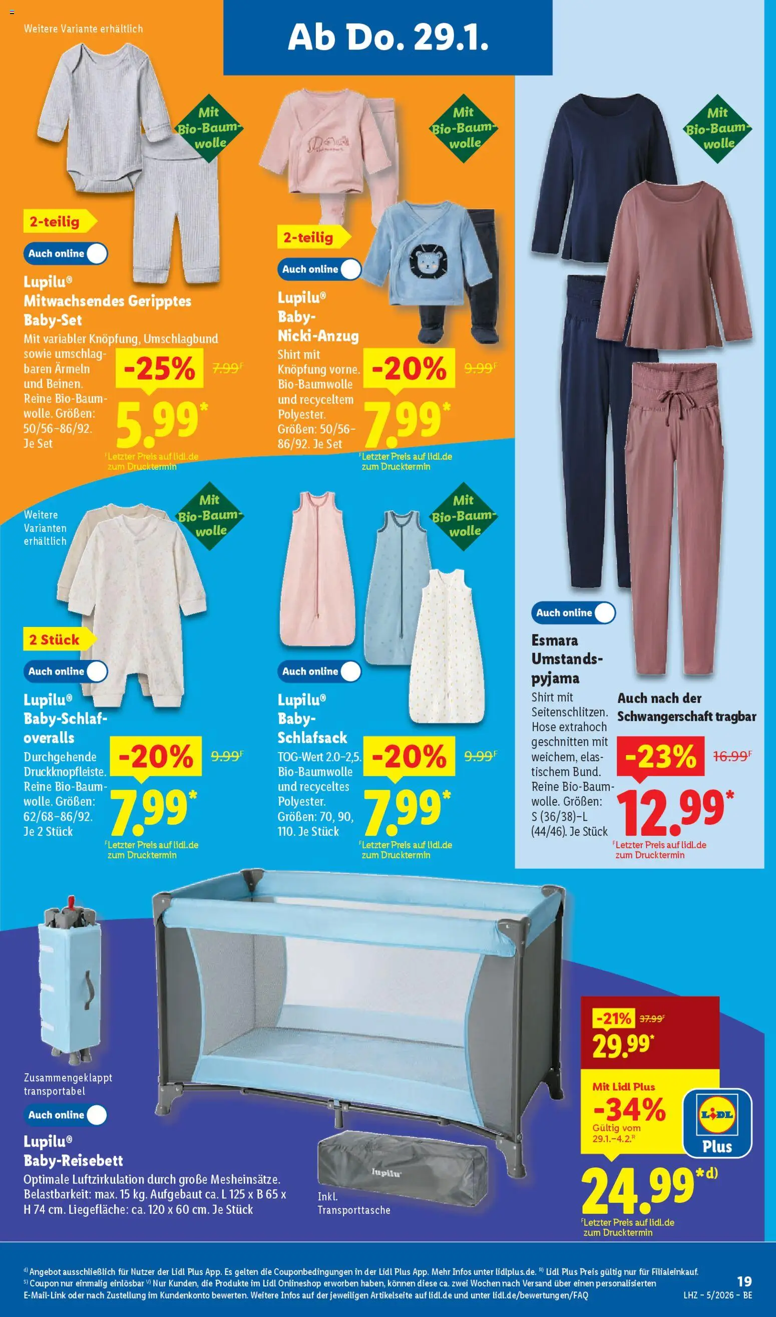 Lidl Prospekt Zossen – gültig ab 26.01.2026 | Seite: 39 | Produkte: Shirt, Schlafsack, Hose, Pyjama