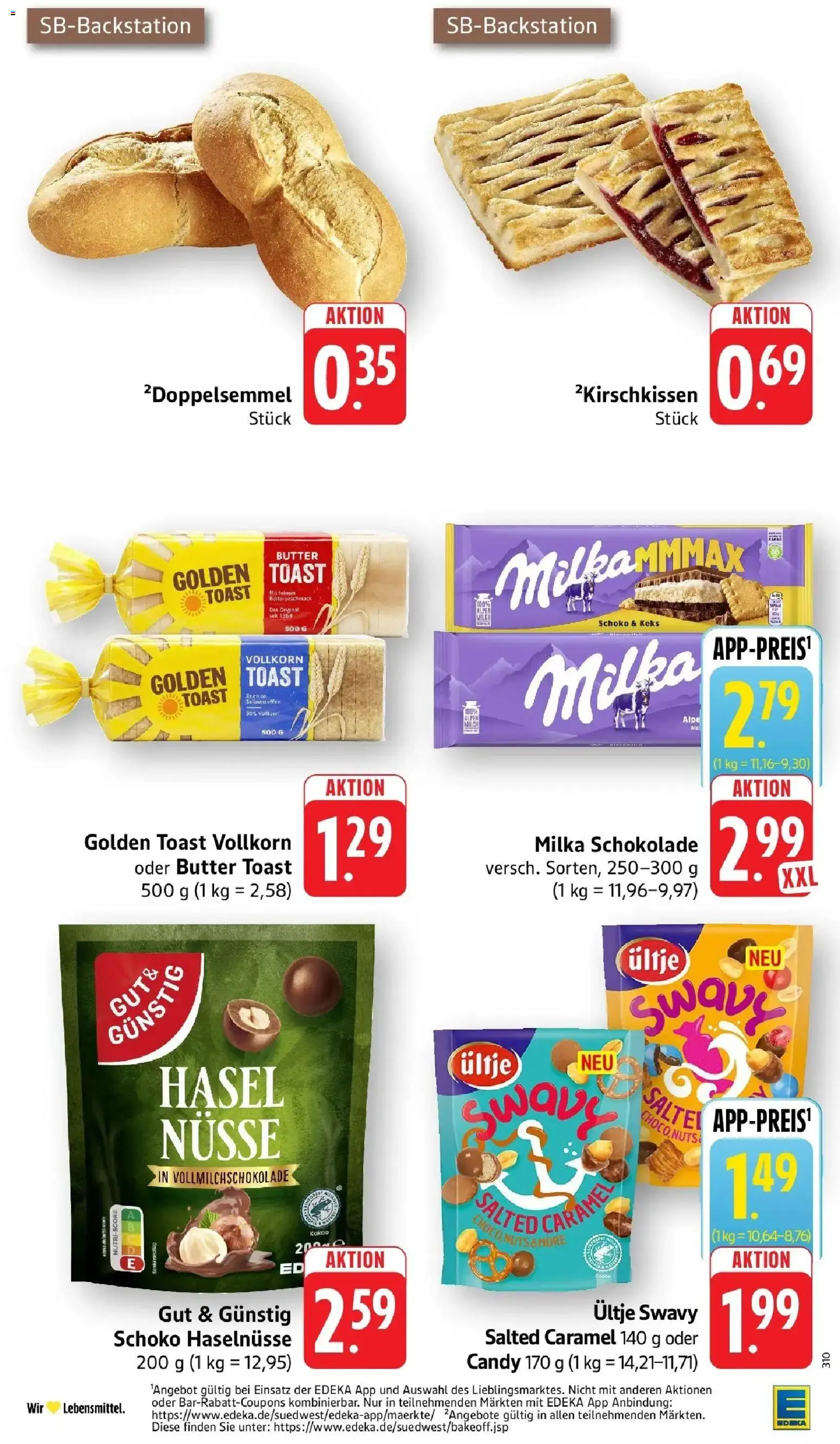 Edeka prospekt Bruchsal - Untergrombach	 – gültig ab 15.03.2026 | Seite: 29 | Produkte: Butter, Toast, Schokolade, Milka