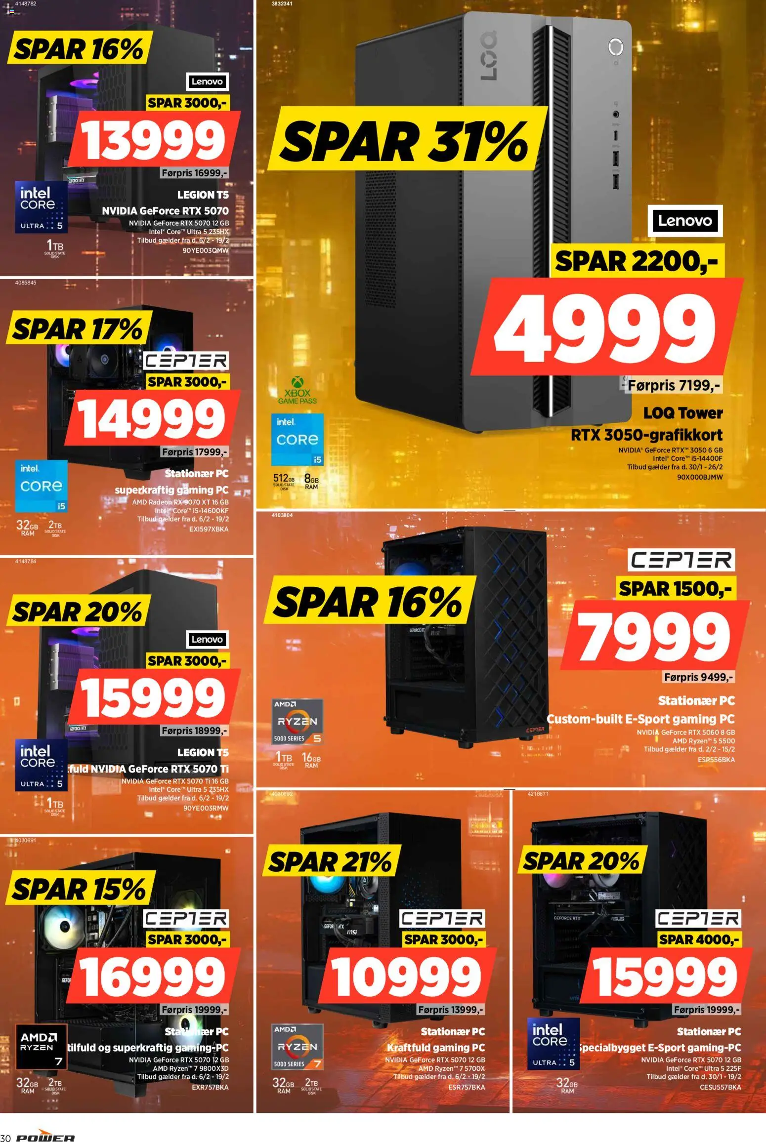Power tilbudsavis – gyldig fra 13.02.2026 | Side: 30 | Produkter: Disk, Stationær PC, Gaming PC, Xbox