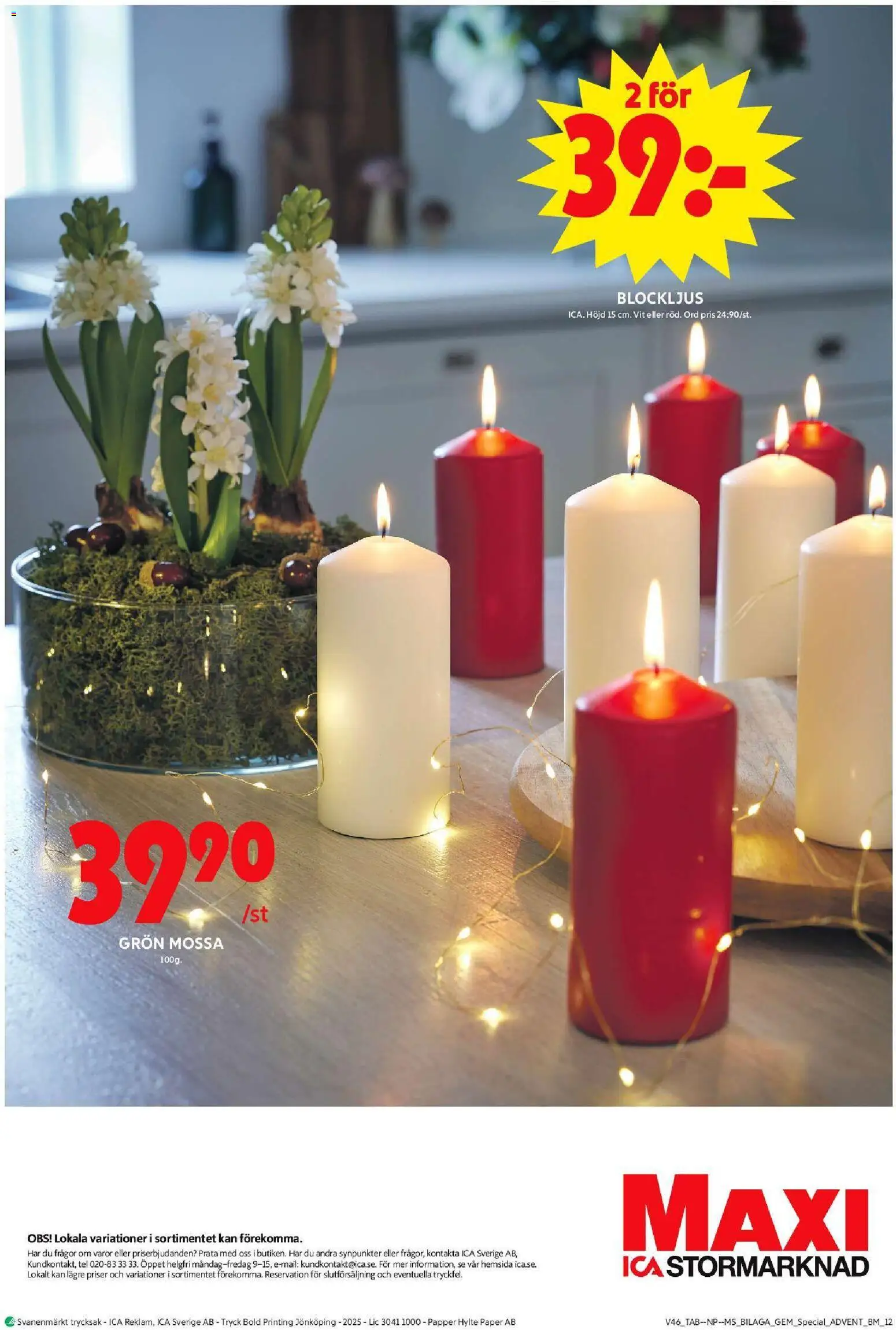 ICA Maxi reklamblad aktuell från 10.11.2025 | Sida: 22 | Produkter: Papper, Mössa