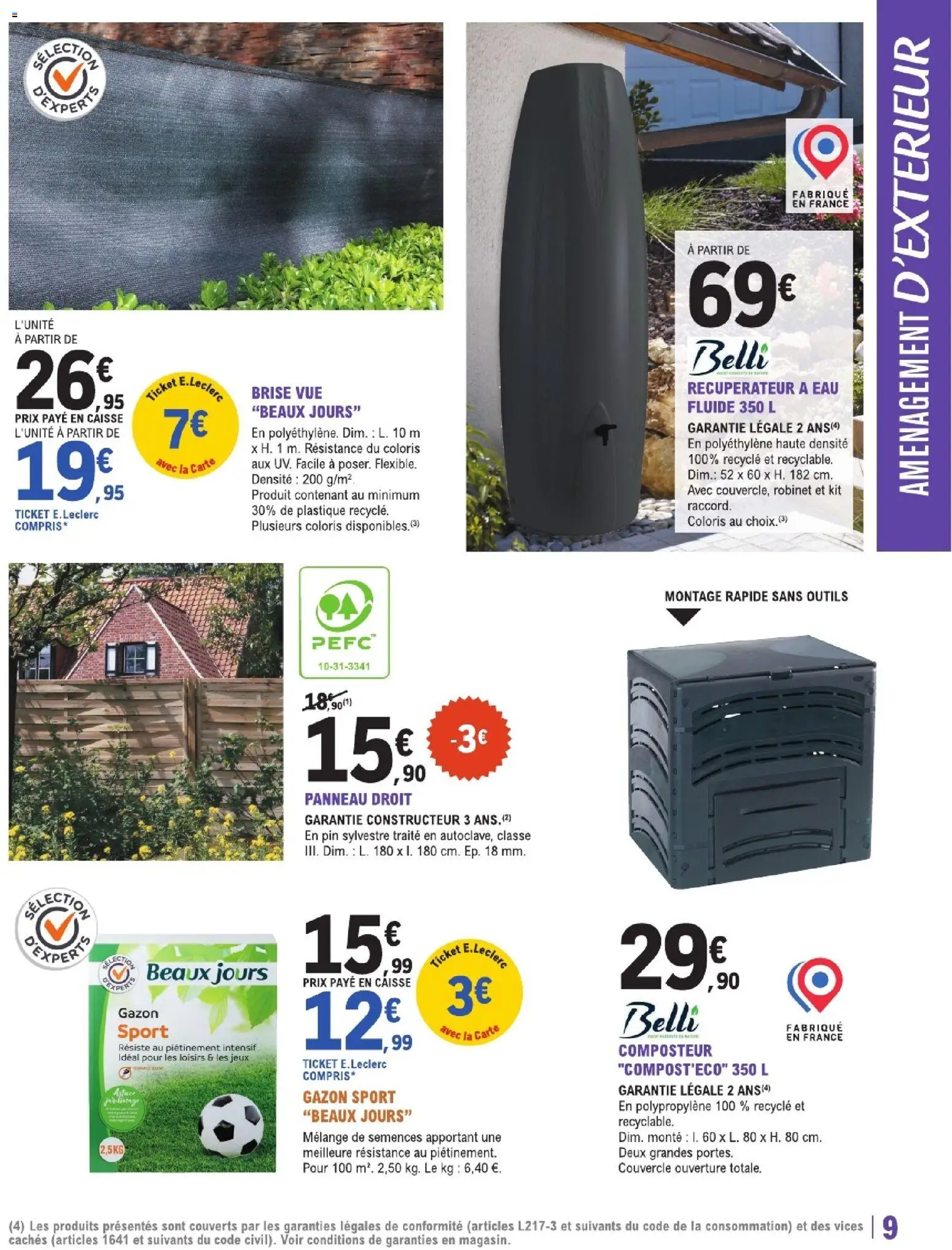 {H1} | Page: 9 | Produits: Robinet, Composteur, Gazon, Jeux