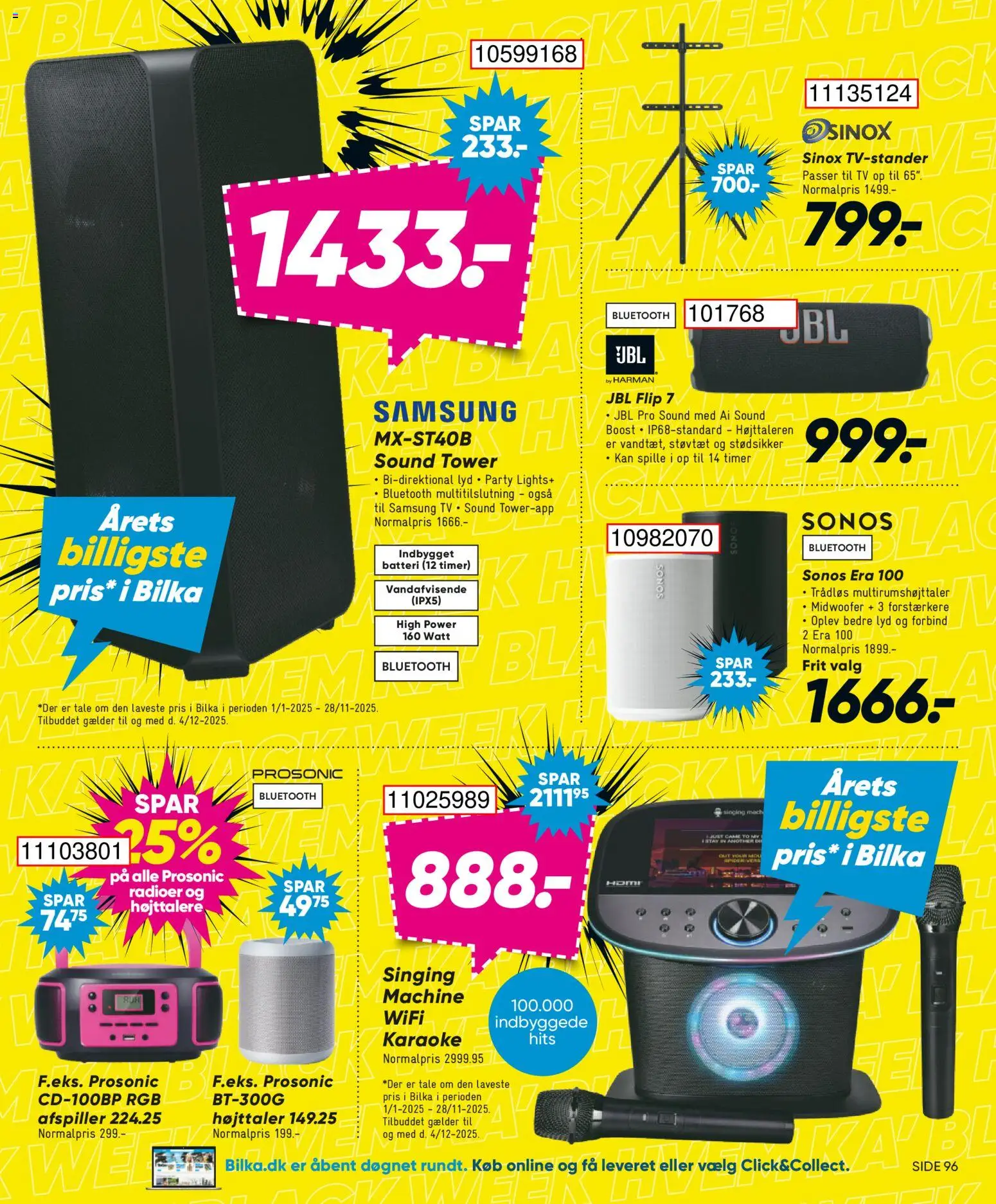 Bilka tilbudsavis – gyldig fra 28.11.2025 | Side: 16 | Produkter: TV, Lyd, Højttaler, Batteri