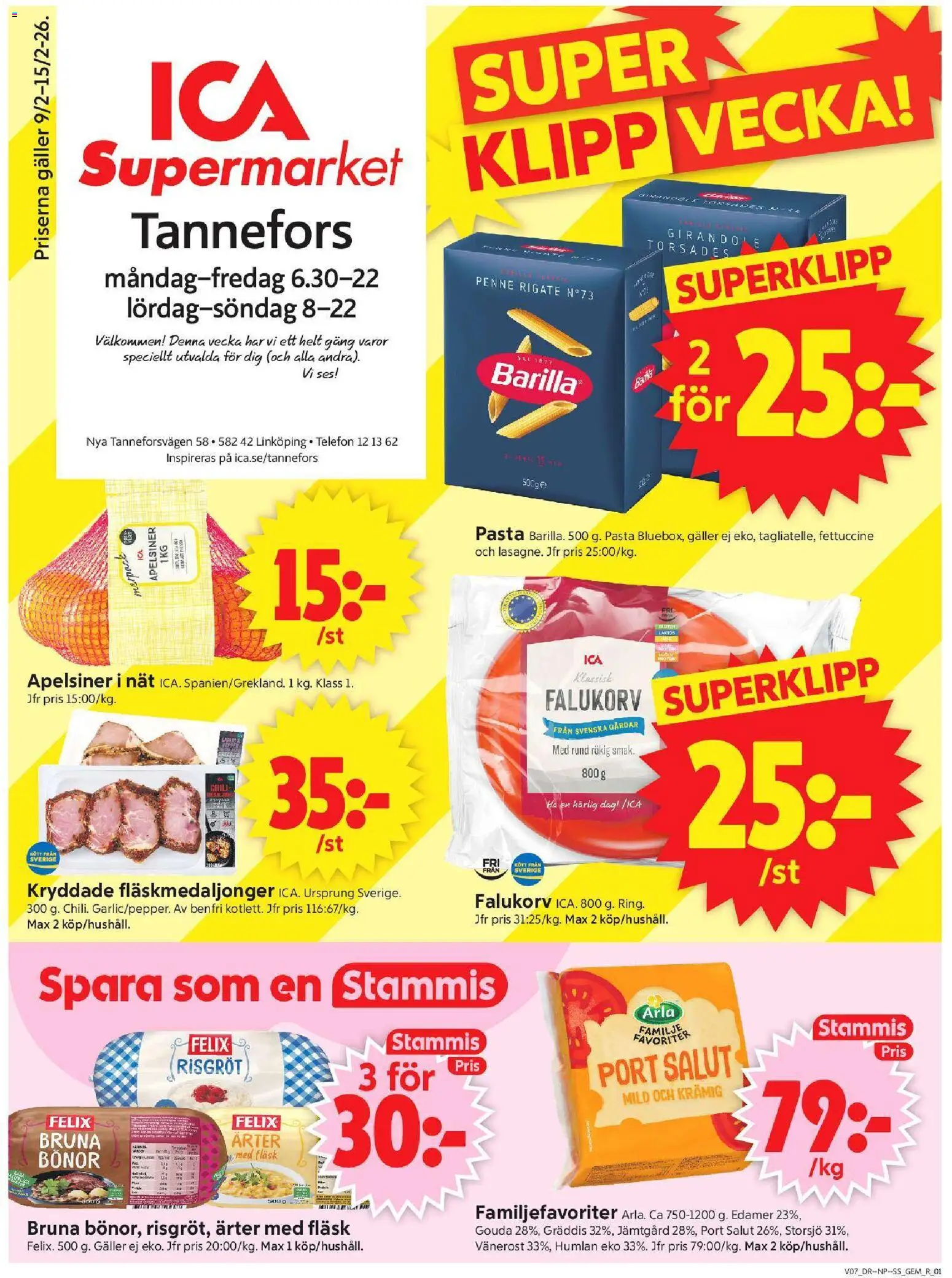 ICA Supermarket reklamblad aktuell från 09.02.2026 | Sida: 1