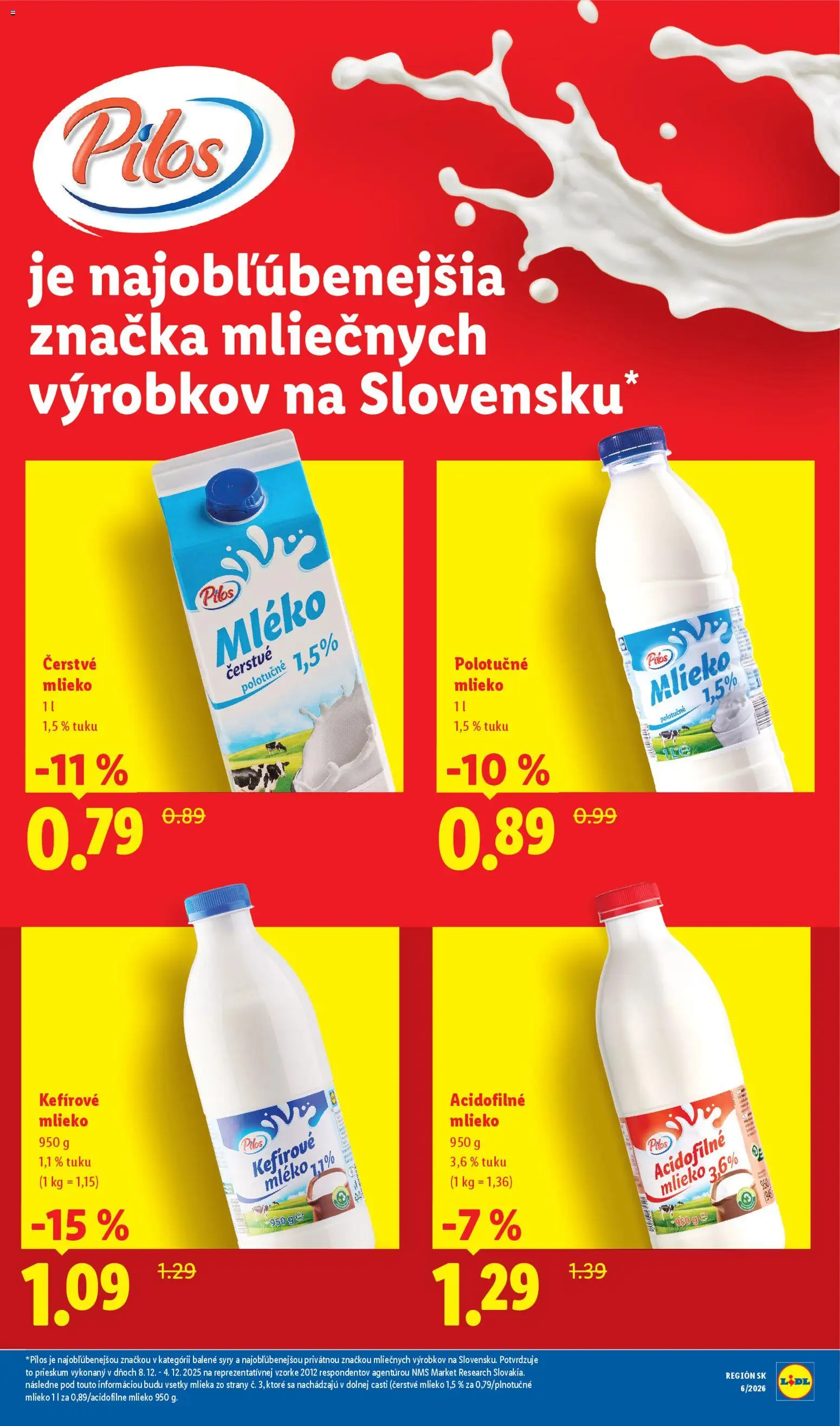Nové Lidl akcie – leták je platný od 05.02.2026 | Strana: 3 | Produkty: Mlieko
