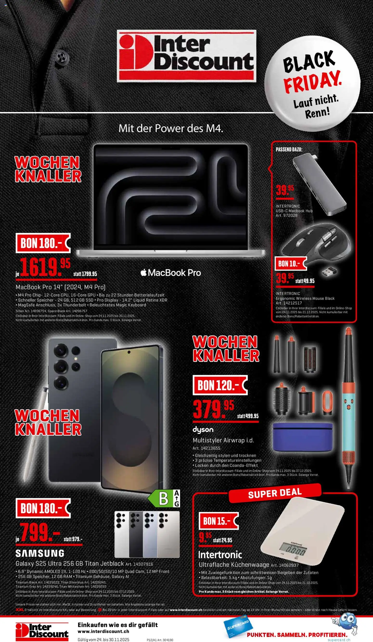 Interdiscount - Black Friday – gültig ab 24.11.2025 | Seite: 24 | Produkte: Uhr, Samsung, Macbook, Dyson