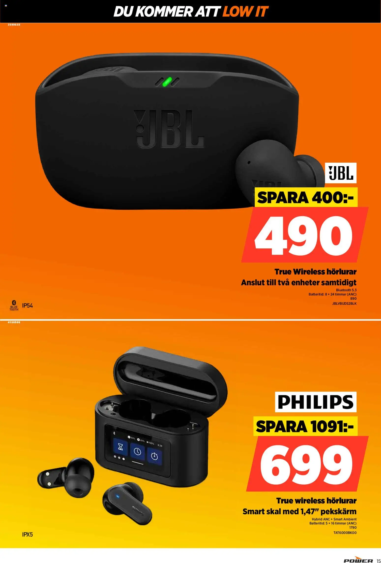 Power reklamblad aktuell från 20.04.2026 | Sida: 15 | Produkter: Hörlurar