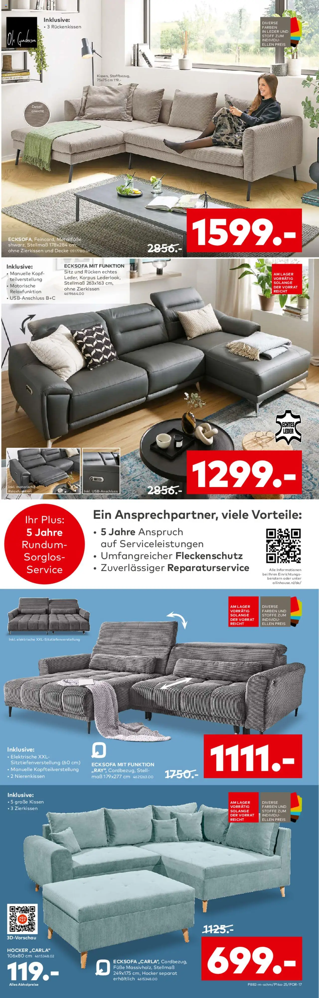 Porta! Große Polsteraktion  - gültig ab dem 27.07.2025 | Seite: 4 | Produkte: Hocker, Ecksofa, Kissen, Decke