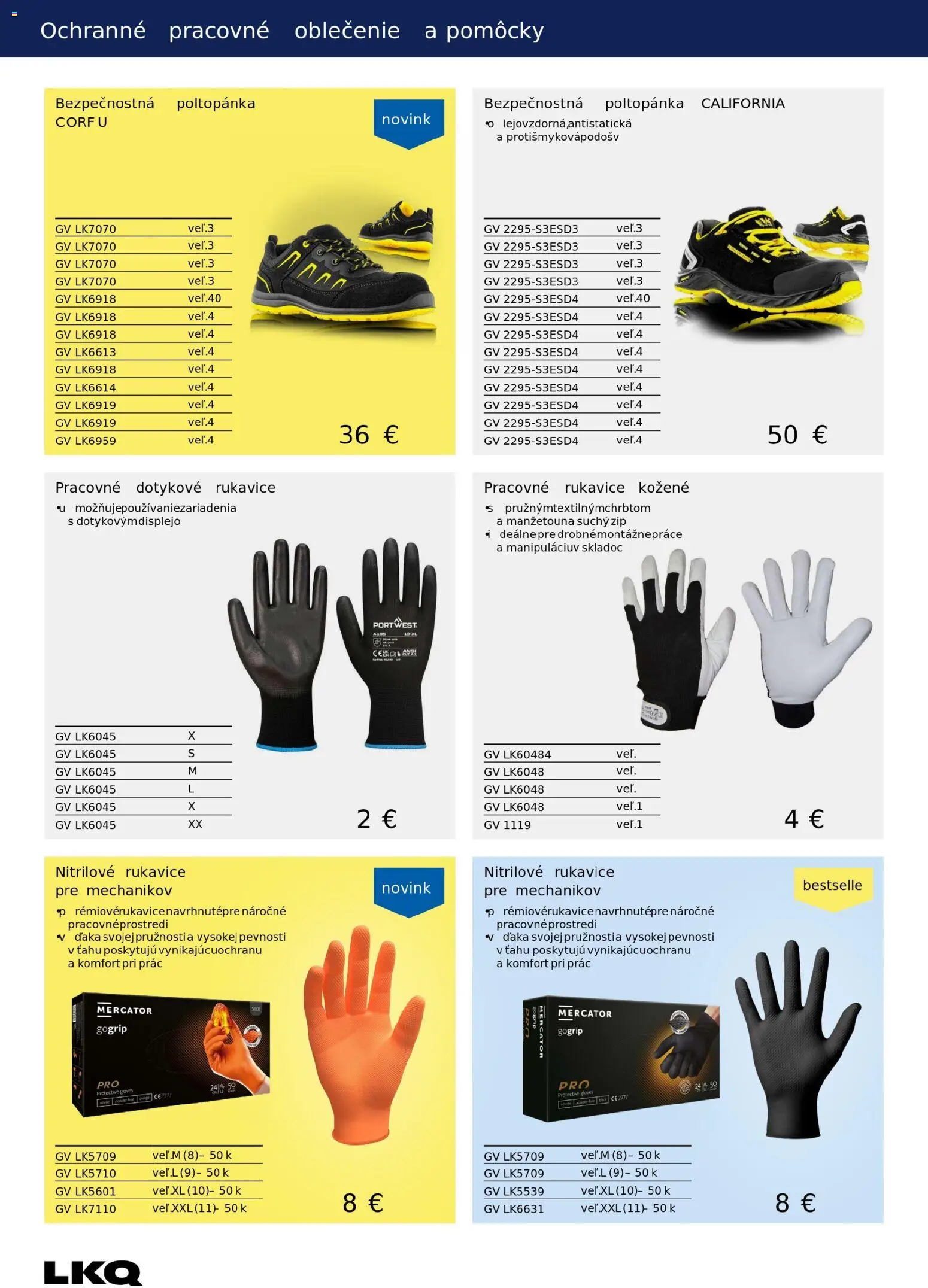 Nové Auto Kelly akcie – leták je platný od 03.11.2025 | Strana: 50 | Produkty: Rukavice