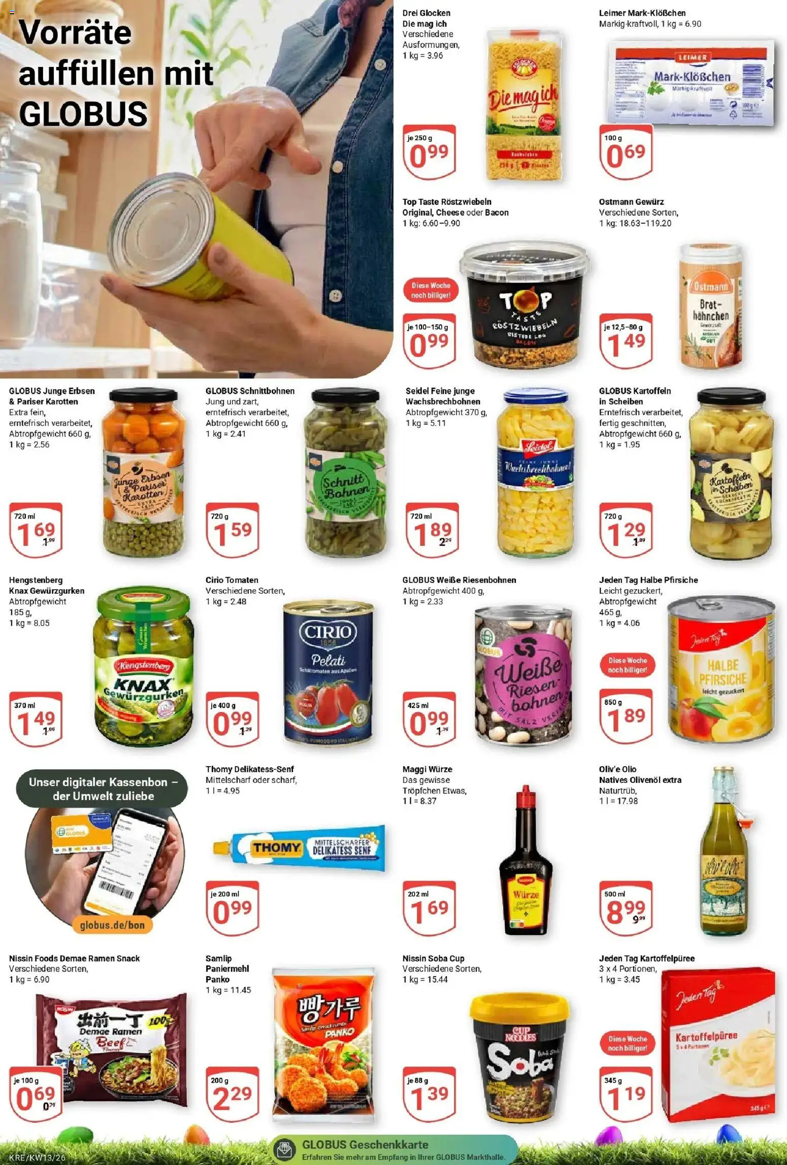 Globus prospekt Krefeld	 – gültig ab 22.03.2026 | Seite: 14 | Produkte: Hahnchen, Maggi, Salz, Erbsen