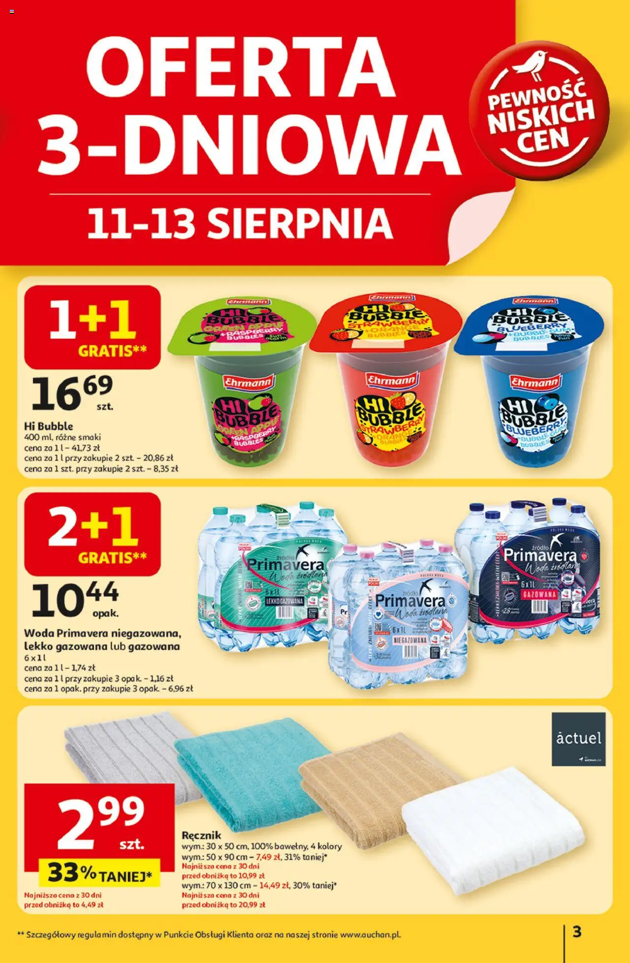 Auchan Gazetka - Pewność niskich cen Hipermarket od 07.08.2025 | Strona: 3 | Produkty: Woda