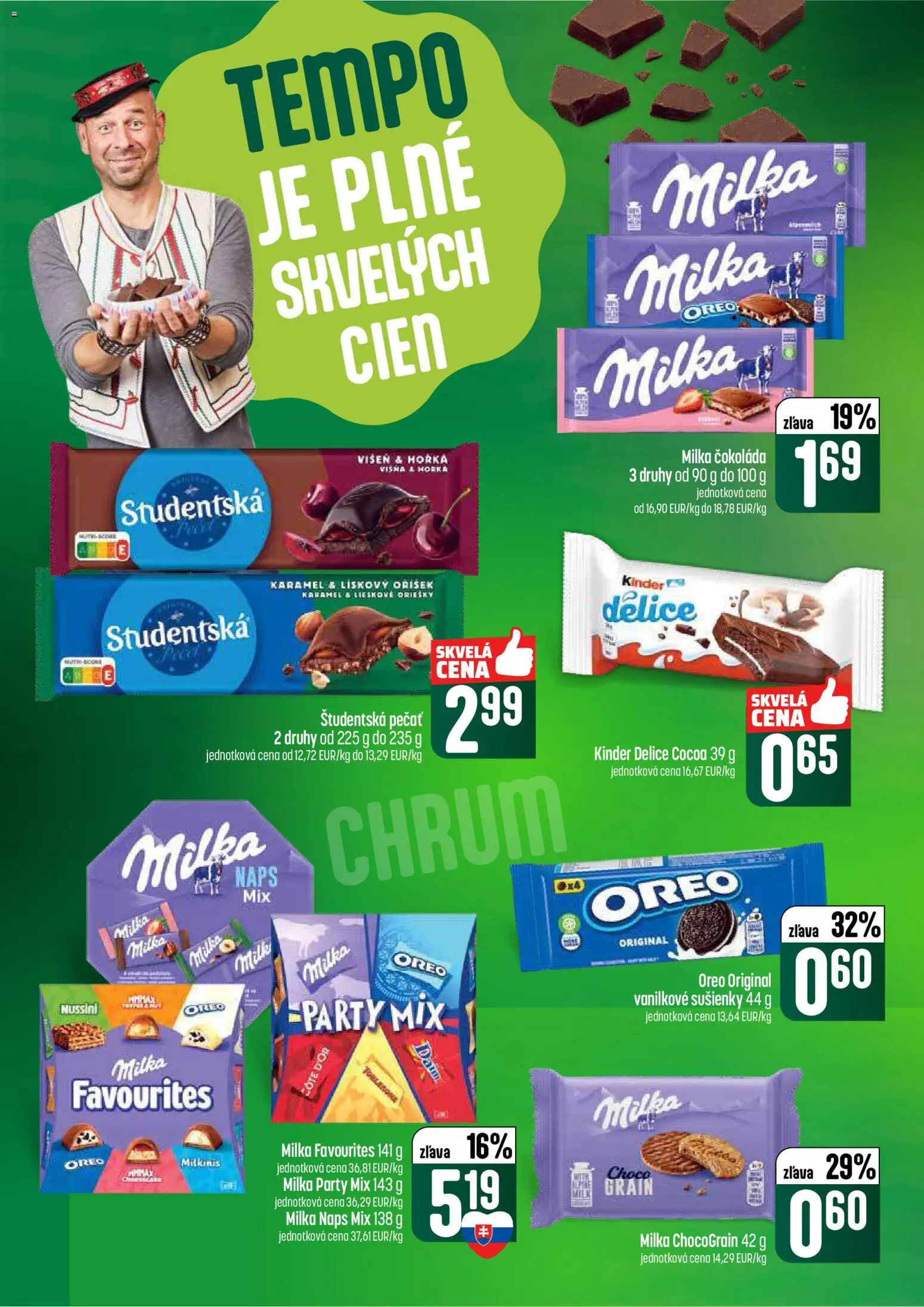 Nové COOP Jednota akcie – leták je platný od 26.02.2026 | Strana: 44 | Produkty: Kinder, Čokoláda, Študentská pečať, Milka