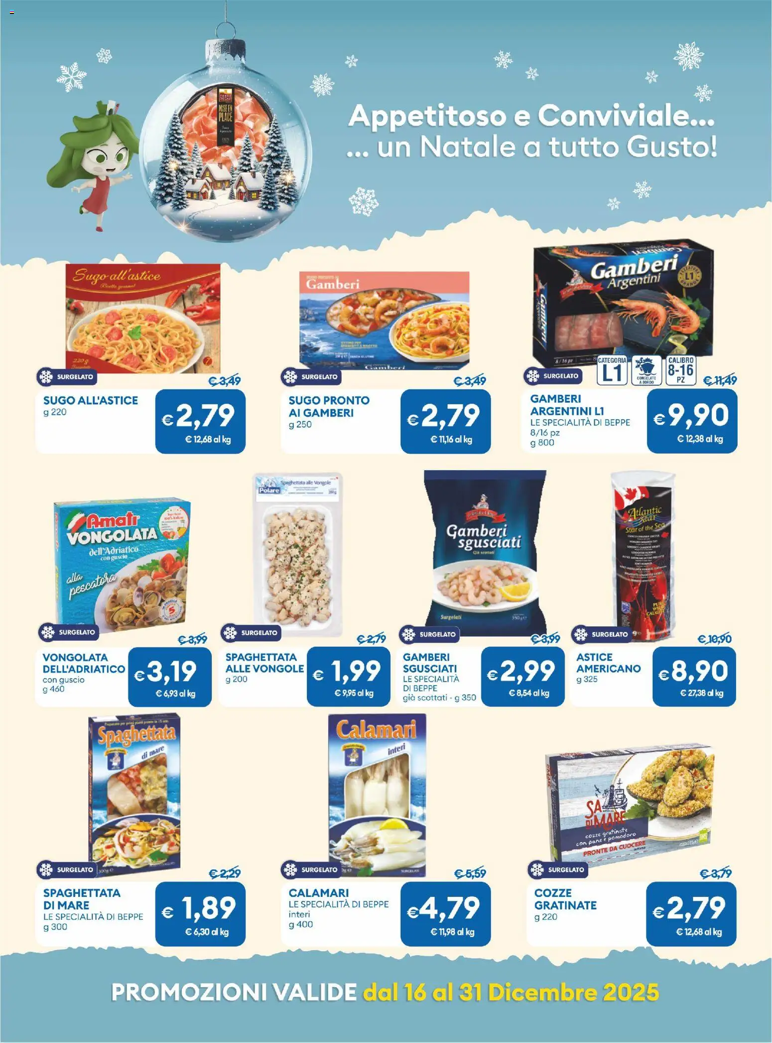Volantino MD Discount del 16.12.2025 | Pagina: 13 | Prodotti: Pane, Cozze, Calamari, Sugo