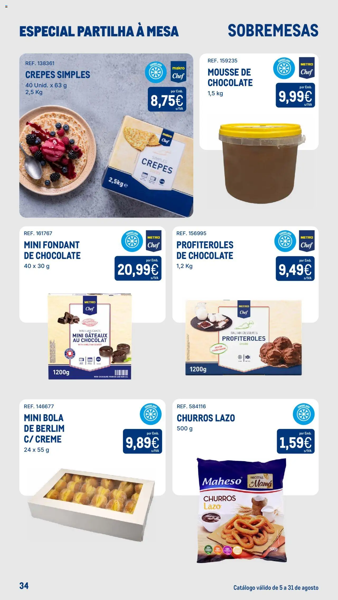 Makro - Especial Partilha à Mesa │ válido de 05.08.2025 | Página: 34 | Produtos: Mesa, Chocolate, Doces, Creme