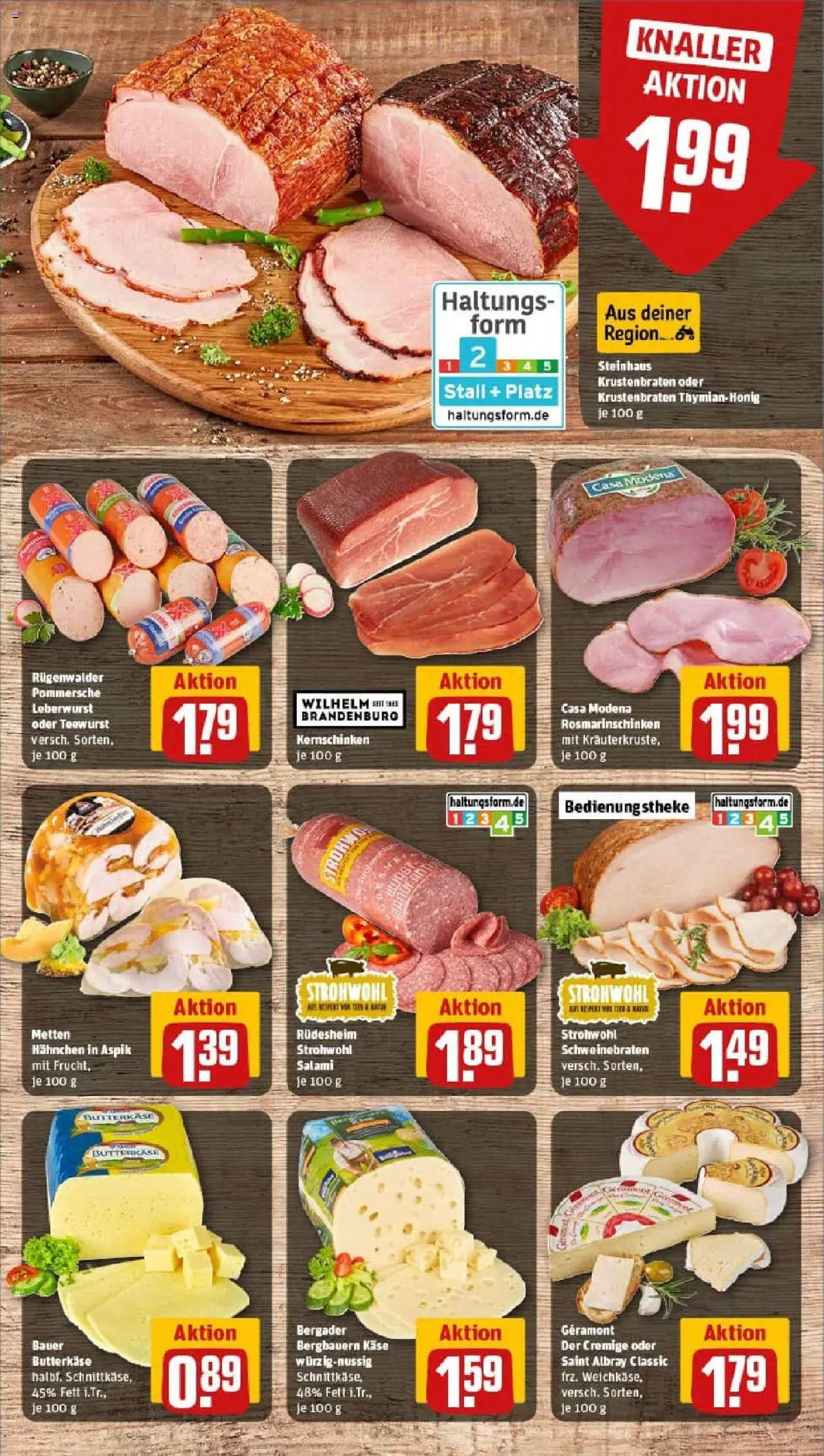 Rewe prospekt Nistertal	 - gültig ab dem 03.08.2025 | Seite: 9 | Produkte: Hahnchen, Käse, Krustenbraten, Salami