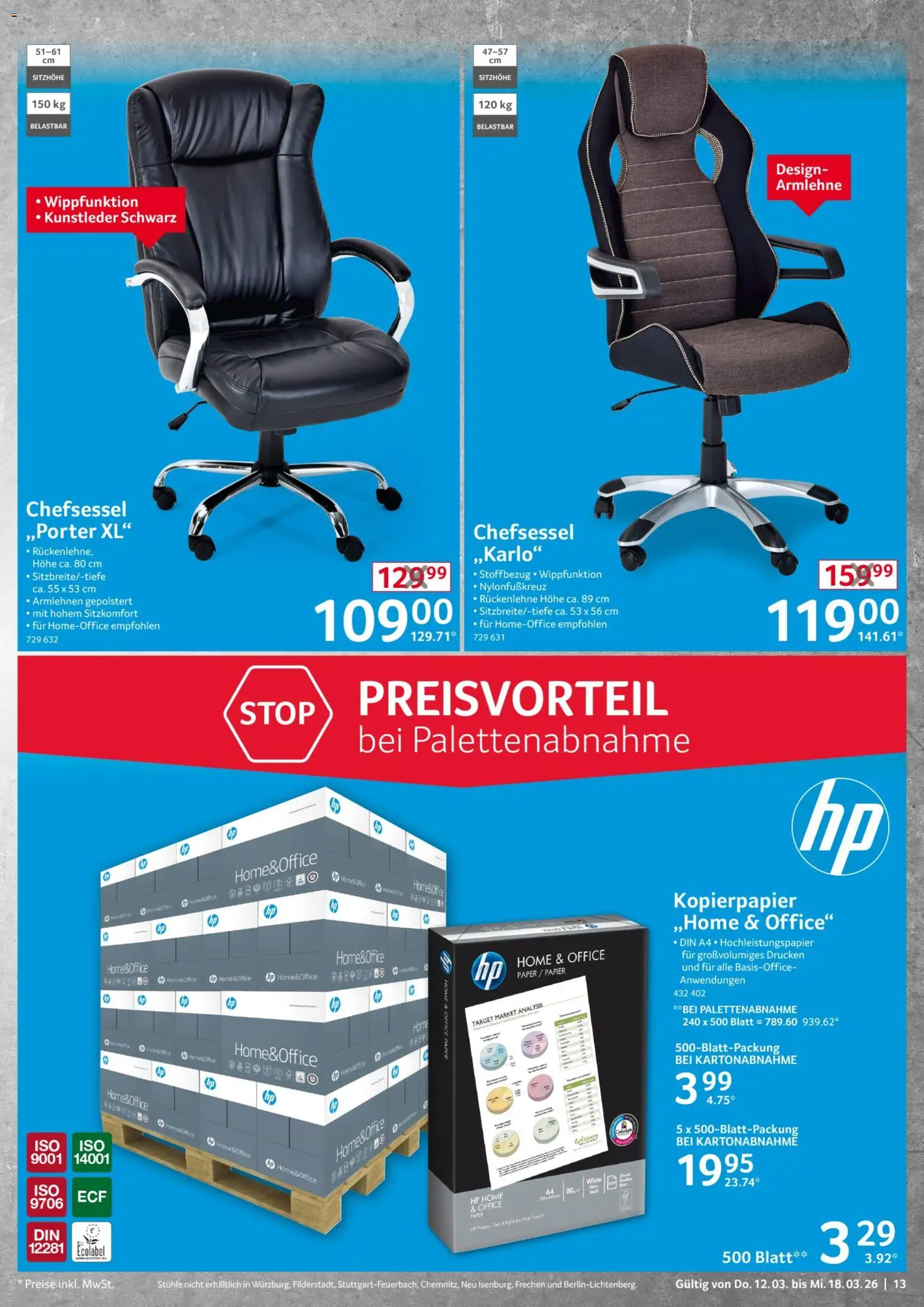 Selgros  Non Food – gültig ab 12.03.2026 | Seite: 13 | Produkte: HP, Chefsessel