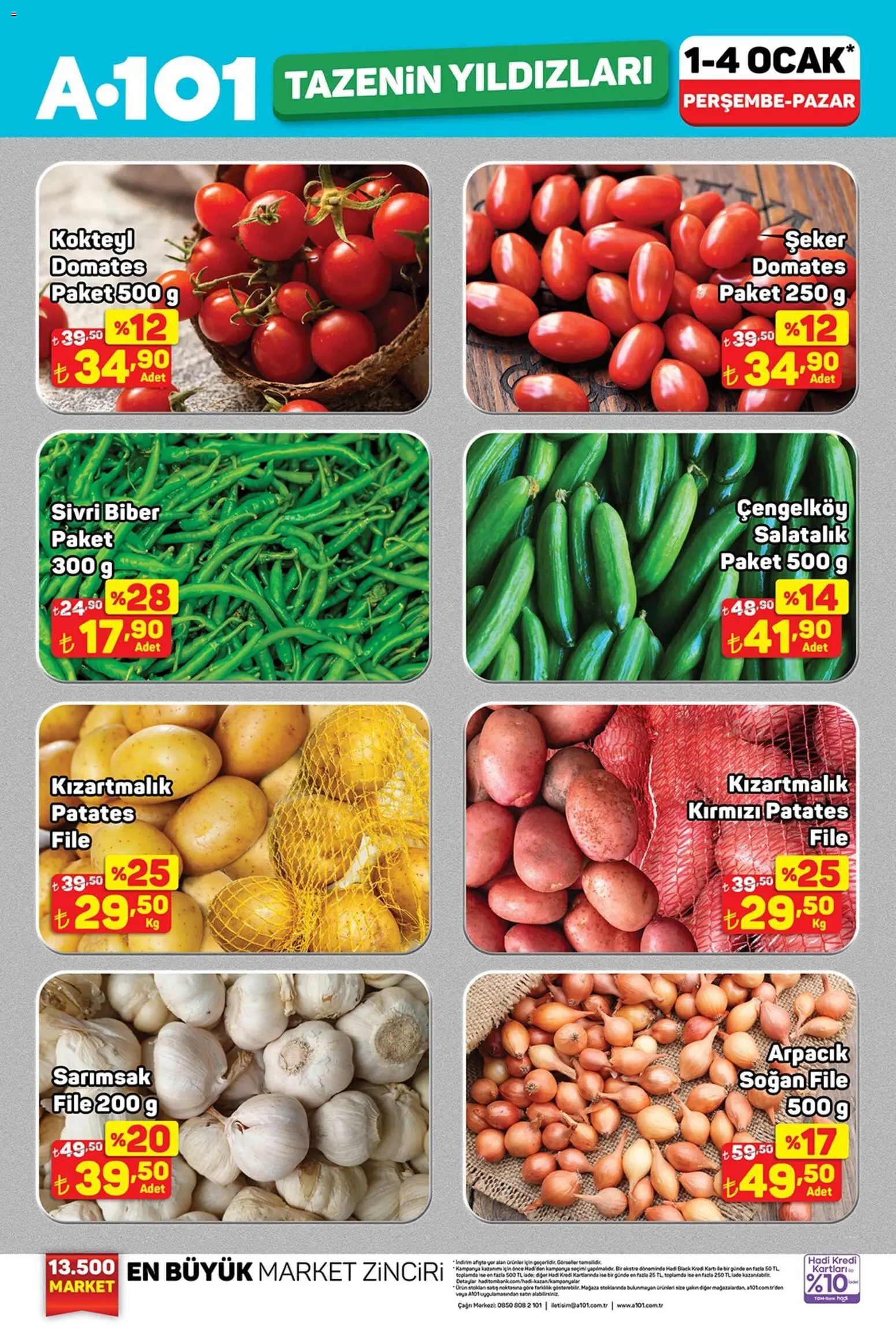 A101 Tazenin Yıldızları - 01.01.2026 tarihinden itibaren geçerlidir | Sayfa: 2 | Ürünler: Domates, Şeker, Salatalık, Soğan
