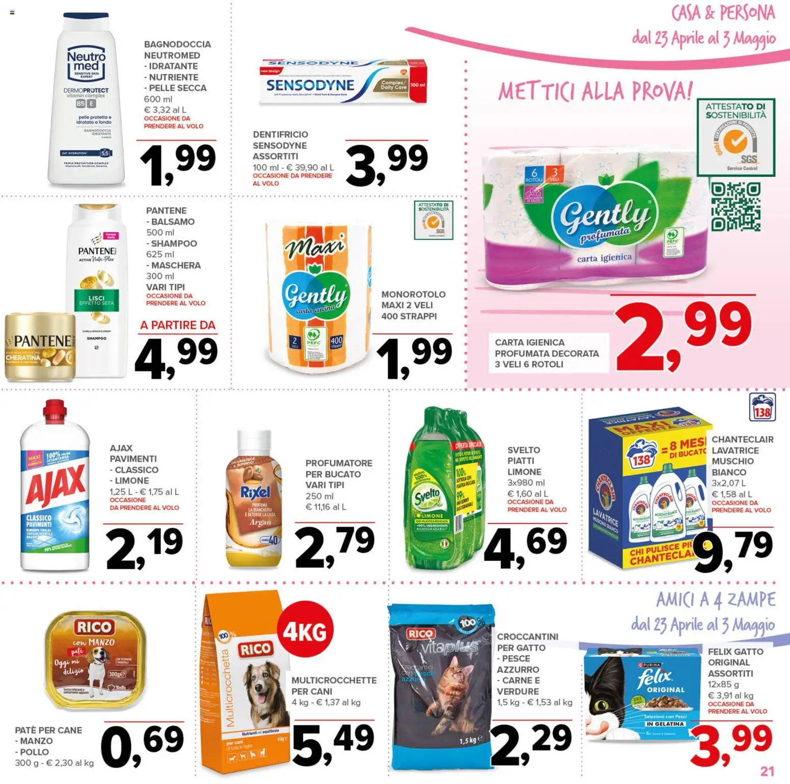Volantino Todis del 23.04.2026 | Pagina: 21 | Prodotti: Balsamo, Paté, Verdure, Lavatrice