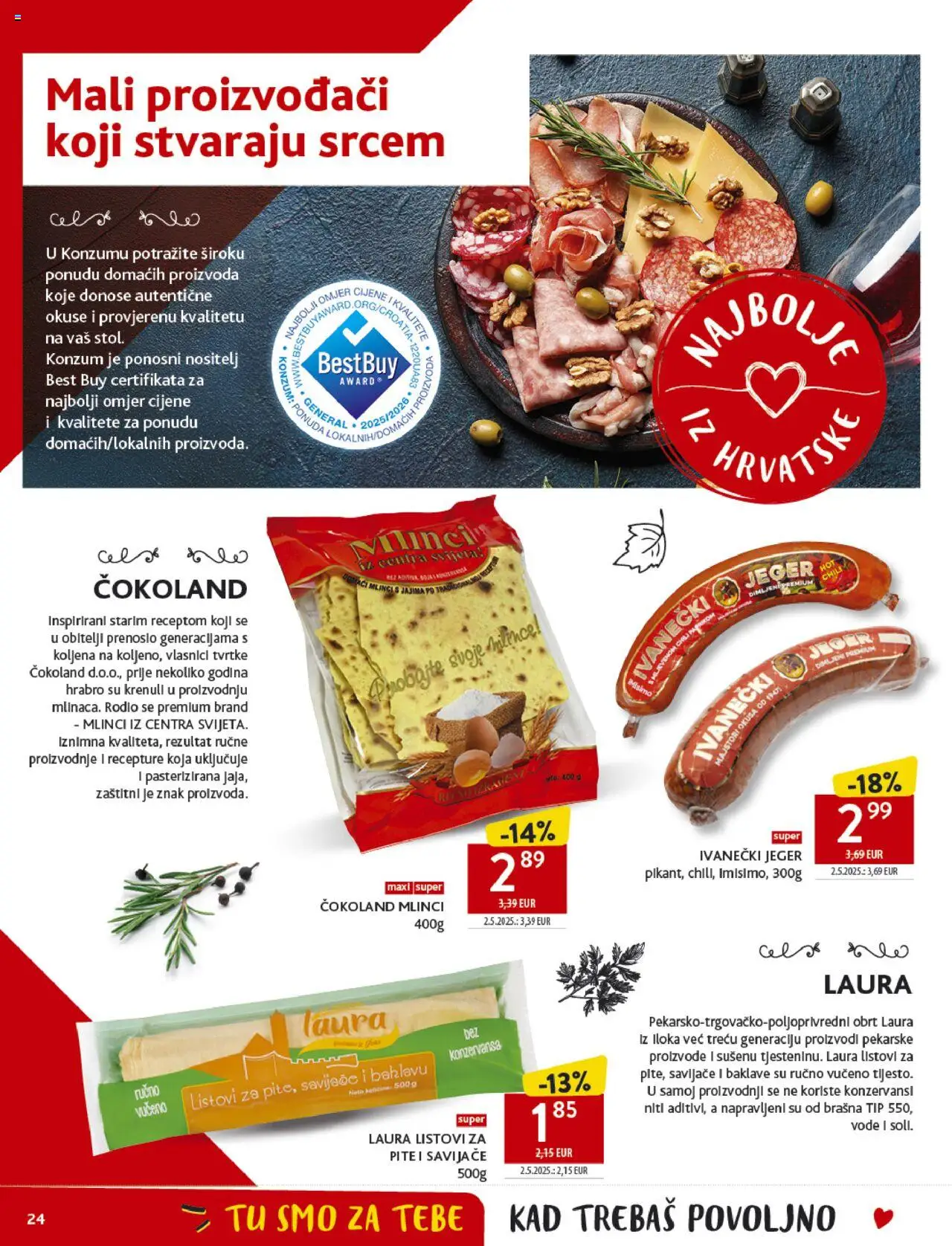 Konzum katalog | vrijedi od 10.09.2025 | Stranica: 24 | Proizvodi: Listovi za pite, Mlinci