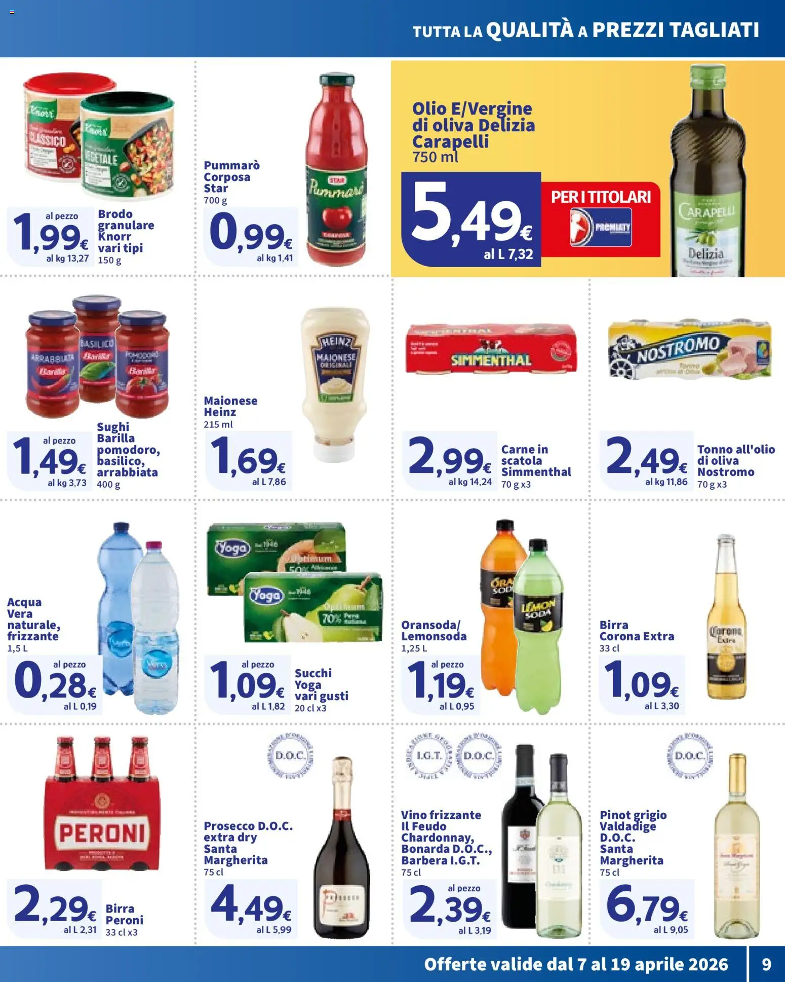 Volantino SIGMA del 07.04.2026 | Pagina: 9 | Prodotti: Prosecco, Maionese, Vino, Tonno
