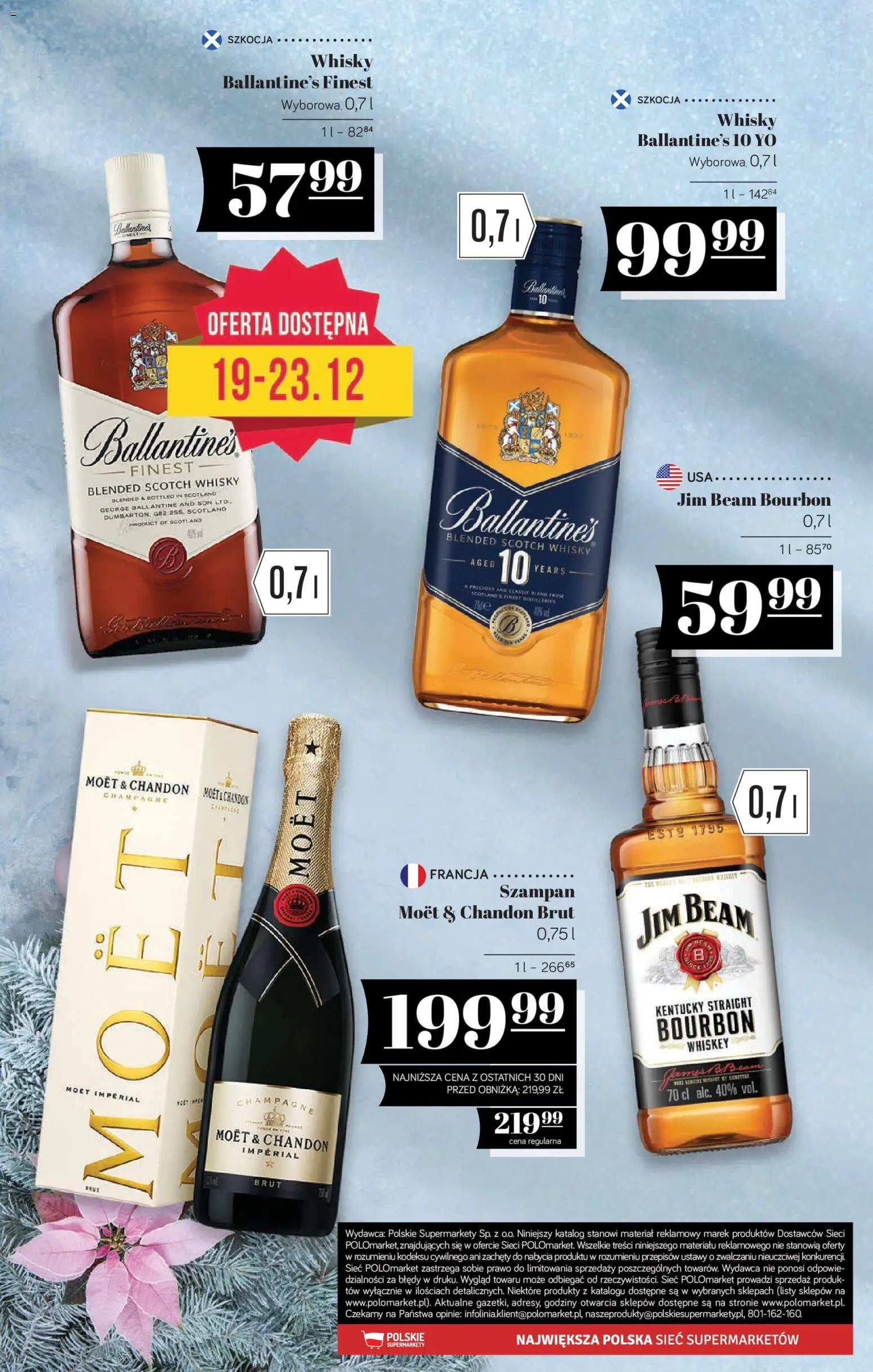 POLOmarket Katalog - Alkoholi od 12.12.2025 | Strona: 22 | Produkty: Bourbon, Moet, Champagne, Whisky