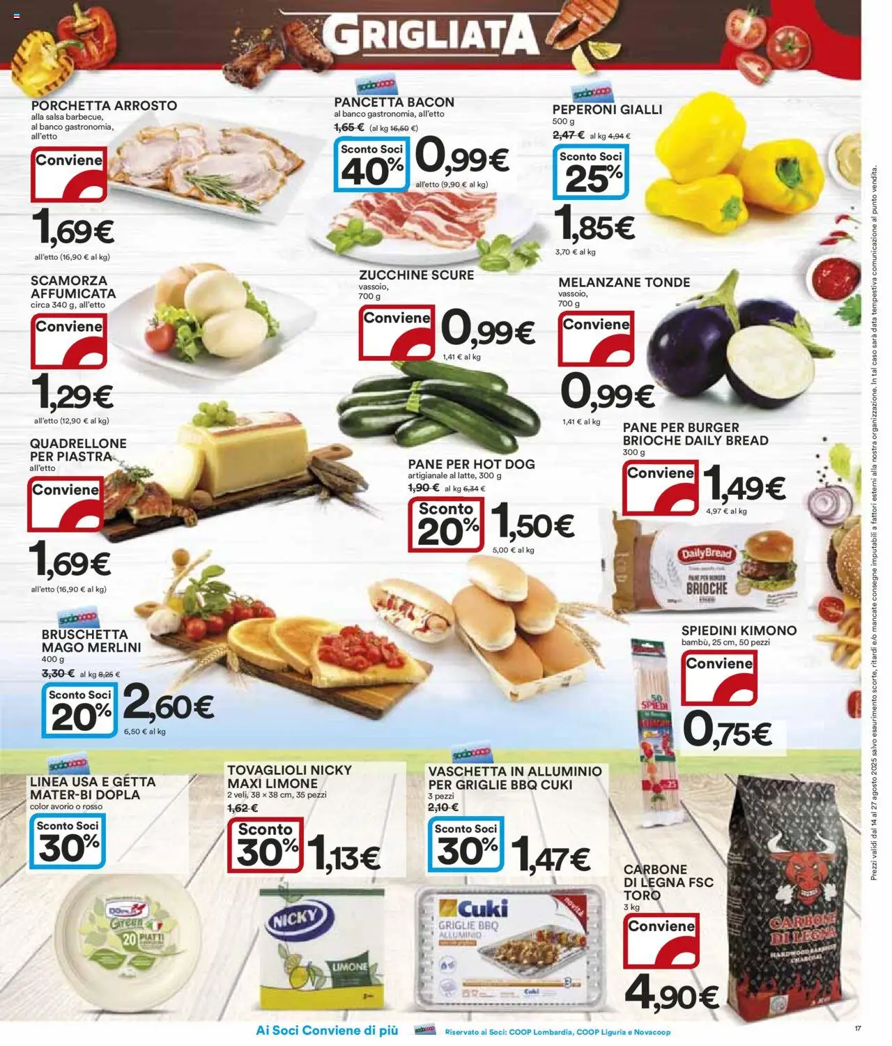 Volantino Ipercoop del 14.08.2025 | Pagina: 17 | Prodotti: Porchetta, Pane, Pancetta, Melanzane