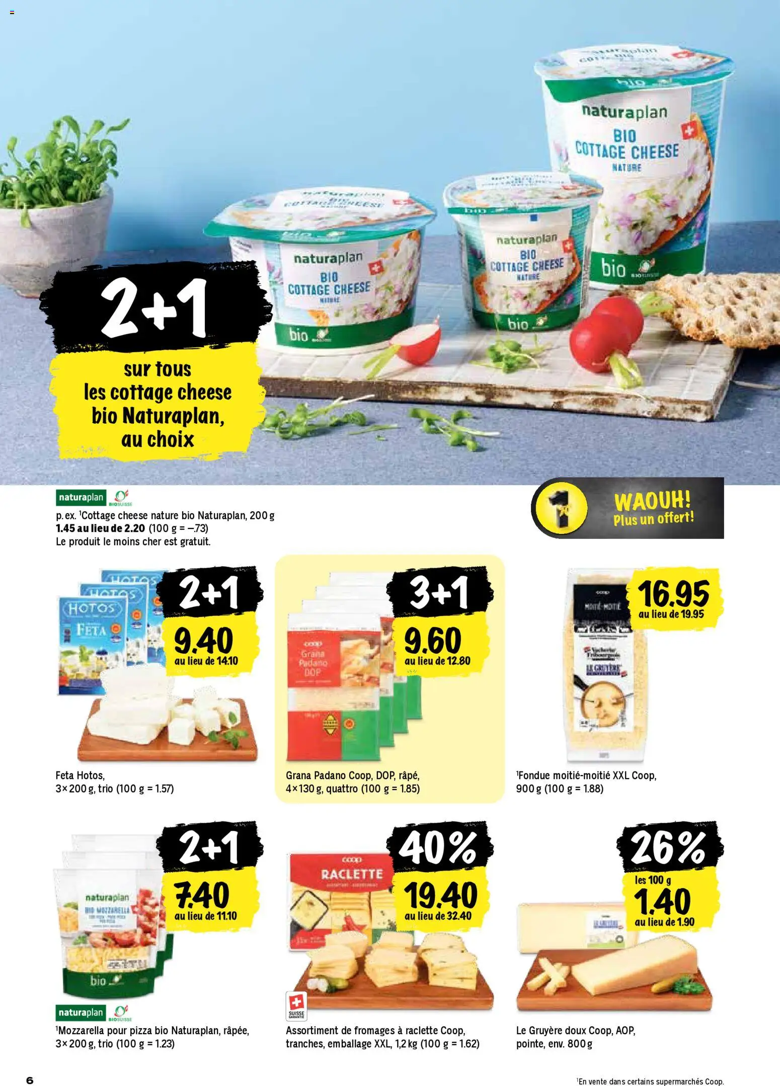 Coop - Les actions de la semaine – gültig ab 29.12.2025 | Seite: 6 | Produkte: Feta, Pizza, Raclette, Fondue