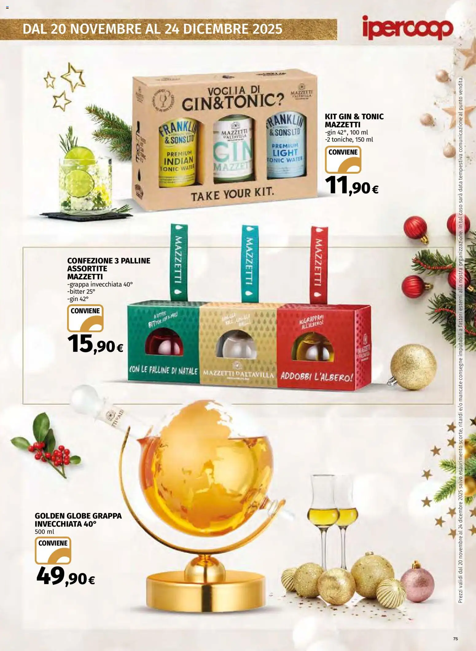 Volantino Ipercoop del 20.11.2025 | Pagina: 75 | Prodotti: Gin, Data, Grappa