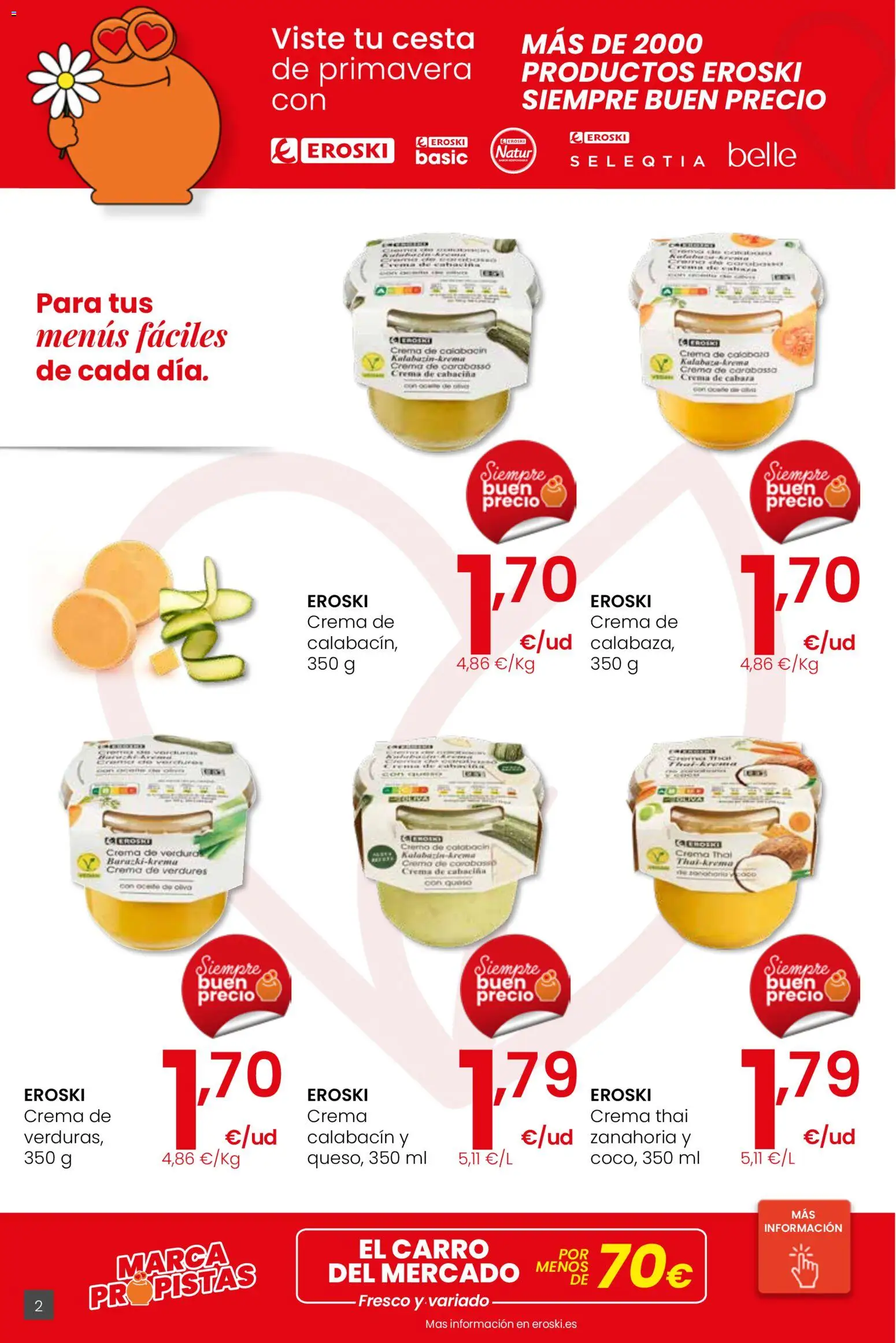 Eroski - Viste tu cesta de primavera Center │ válido desde el 26.02.2026 | Página: 2 | Productos: Queso, Zanahoria, Crema, Cesta