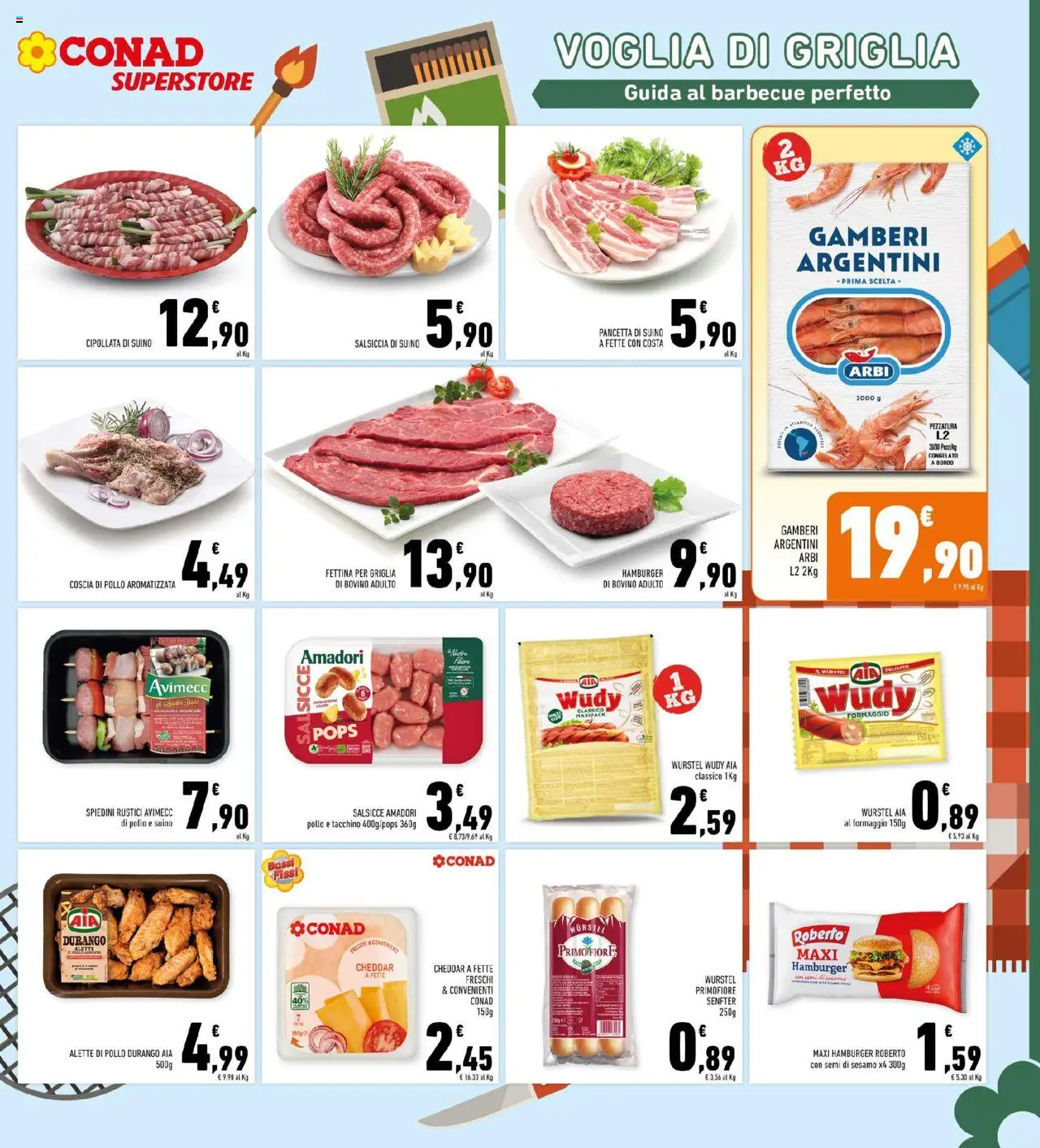 Volantino Conad del 13.08.2025 | Pagina: 11 | Prodotti: Bovino, Formaggio, Wurstel, Spiedini