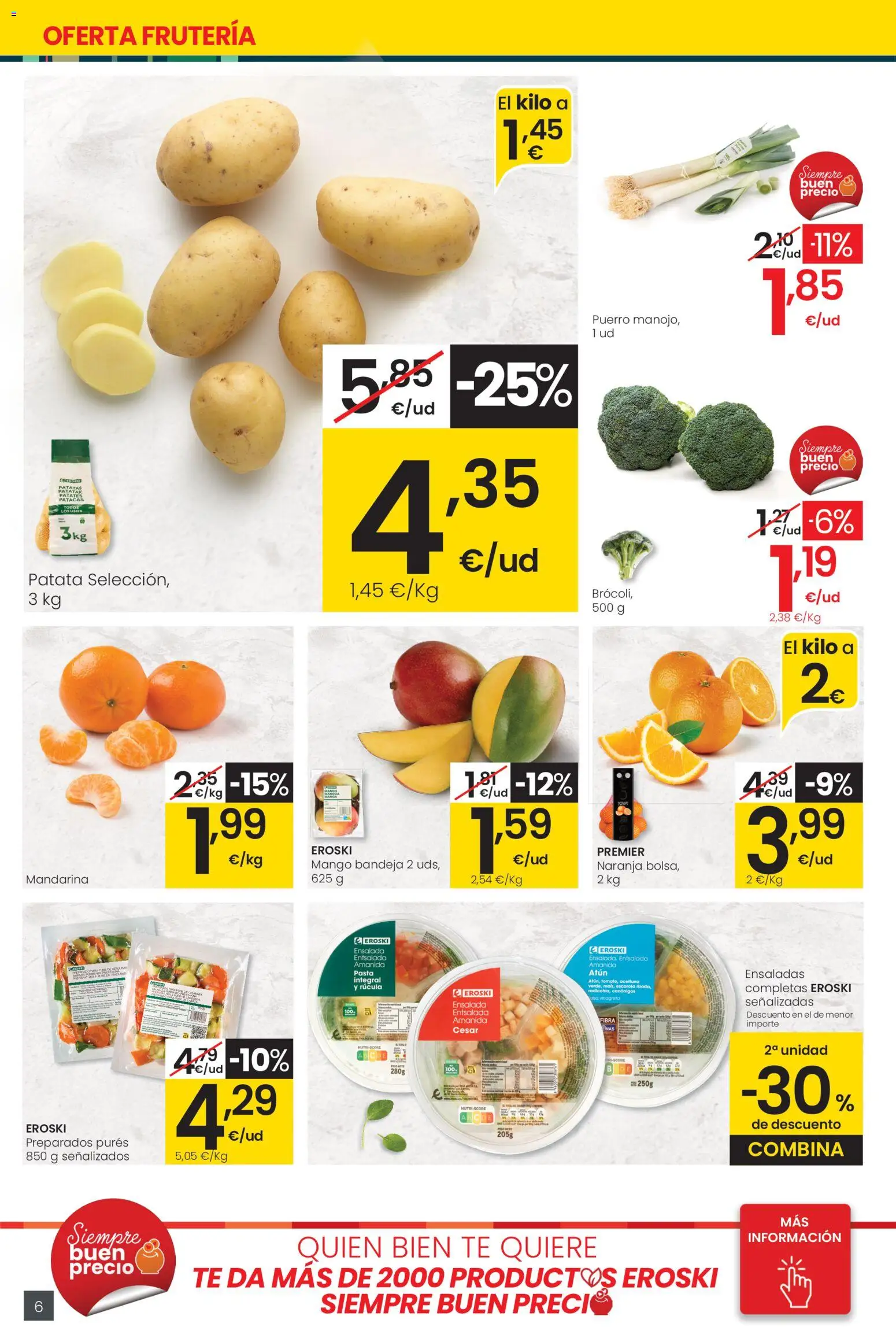 Eroski - Center │ válido desde el 05.01.2026 | Página: 6 | Productos: Pasta, Té, Ensalada, Bandeja