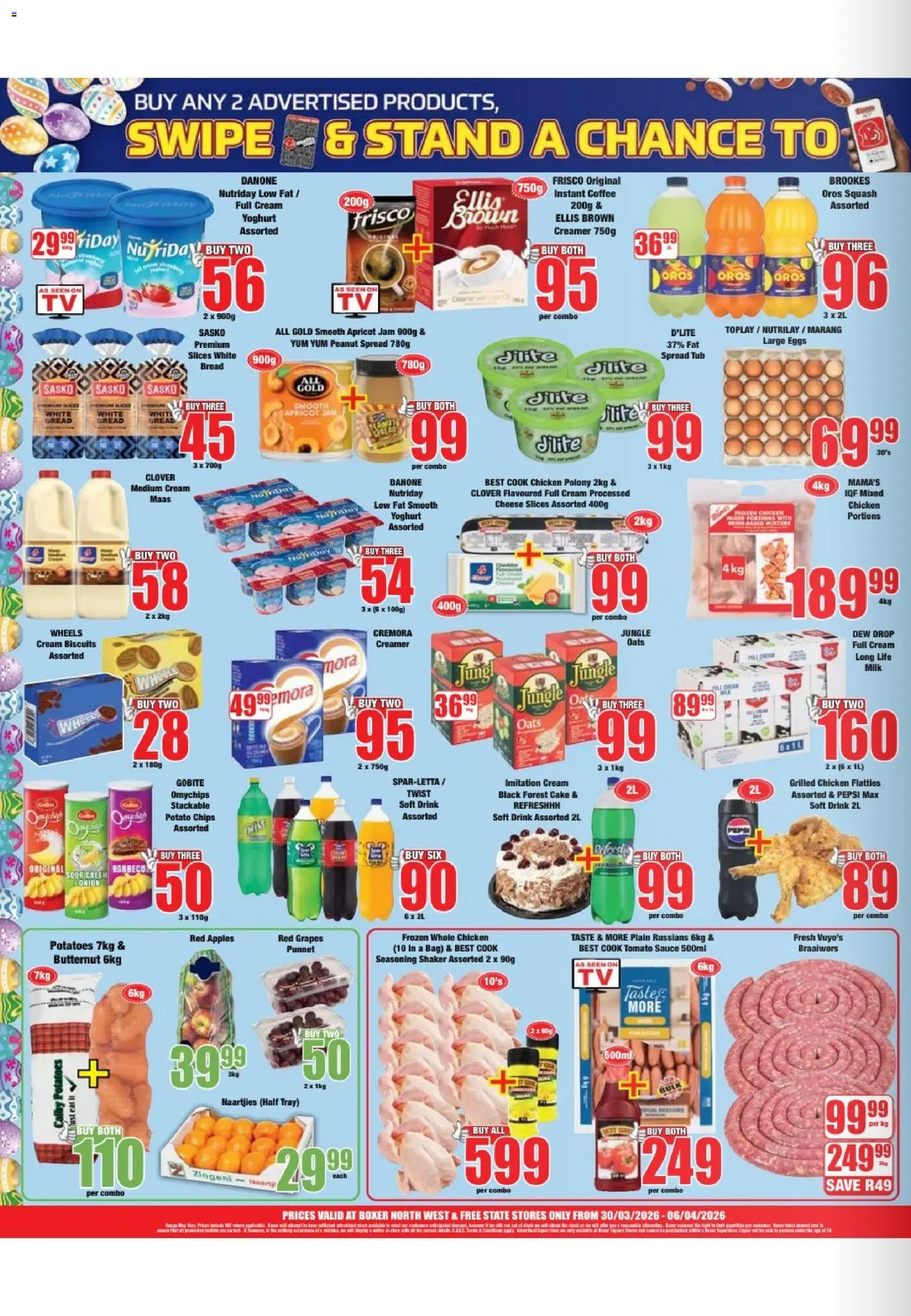 New Boxer catalogue – valid from 30.03.2026 | Page: 2 | Products: Biscuits, Chips, Cream, Grapes
