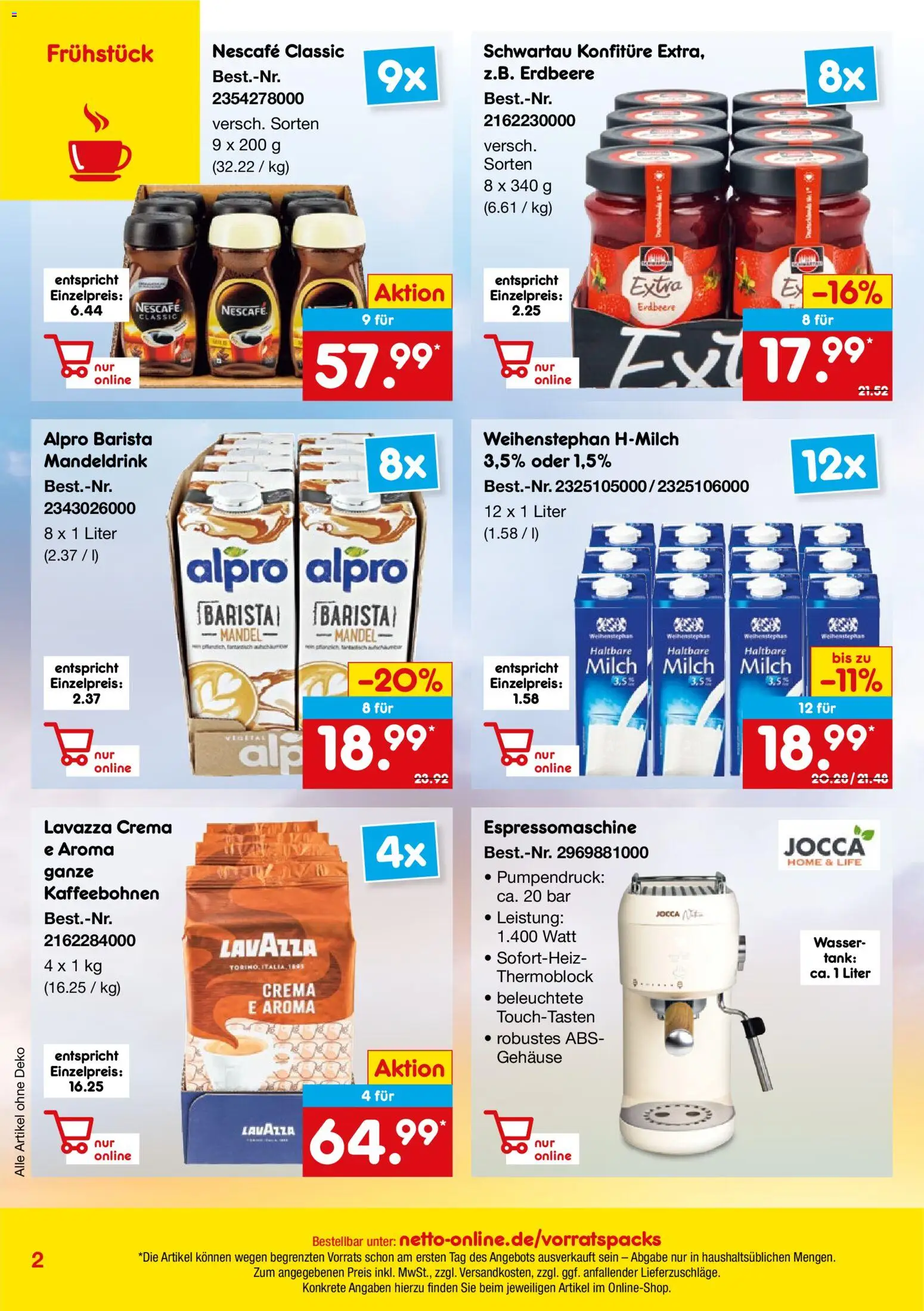 Netto Marken-Discount Online-Sonderangebote – gültig ab 01.02.2026 | Seite: 2 | Produkte: Nescafe, Alpro, Wasser, Nescafe classic