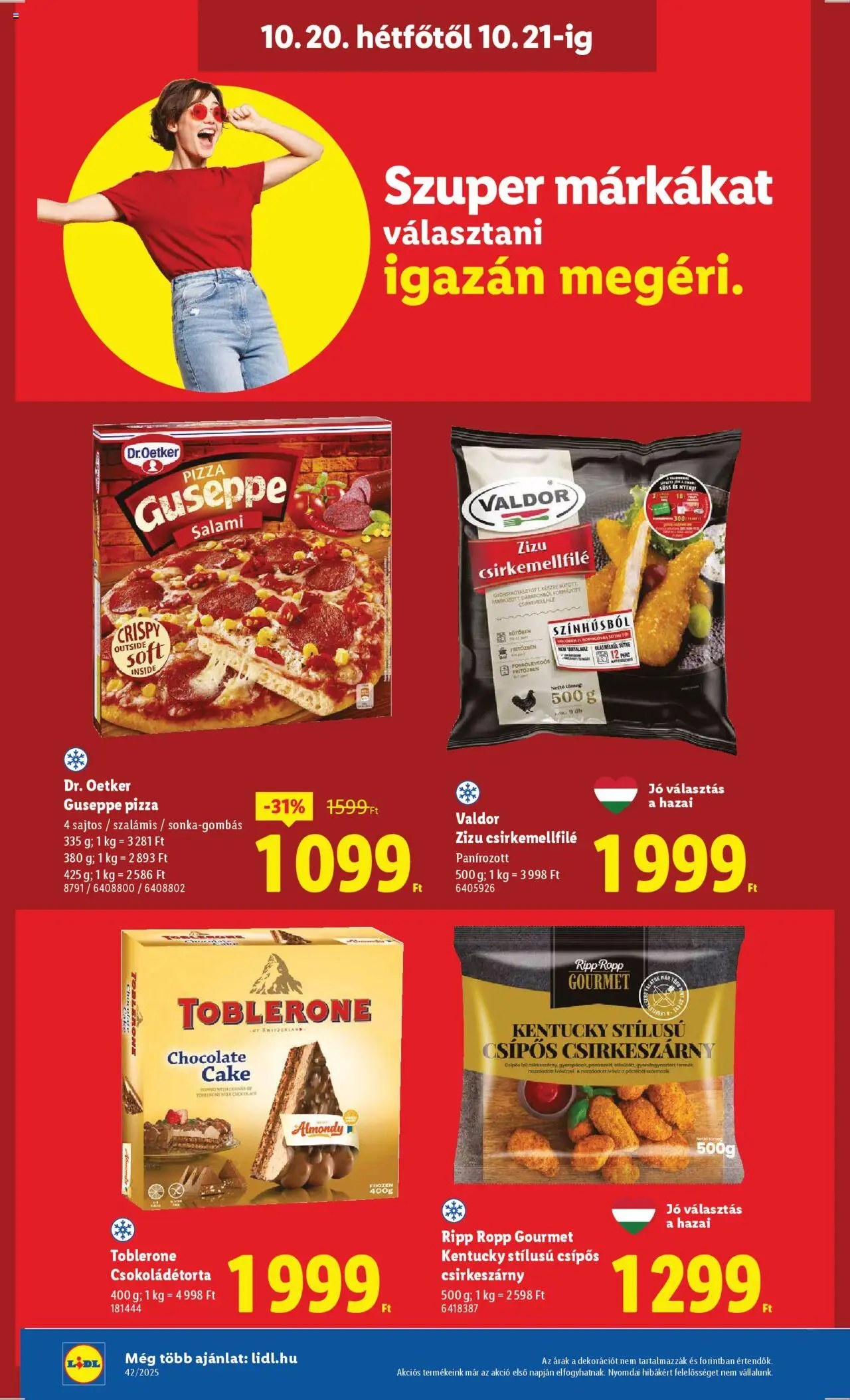 Lidl akciós ujság - amely érvényes a következő dátumtól: 16.10.2025 | Oldal: 56 | Termékek: Olaj, Pizza