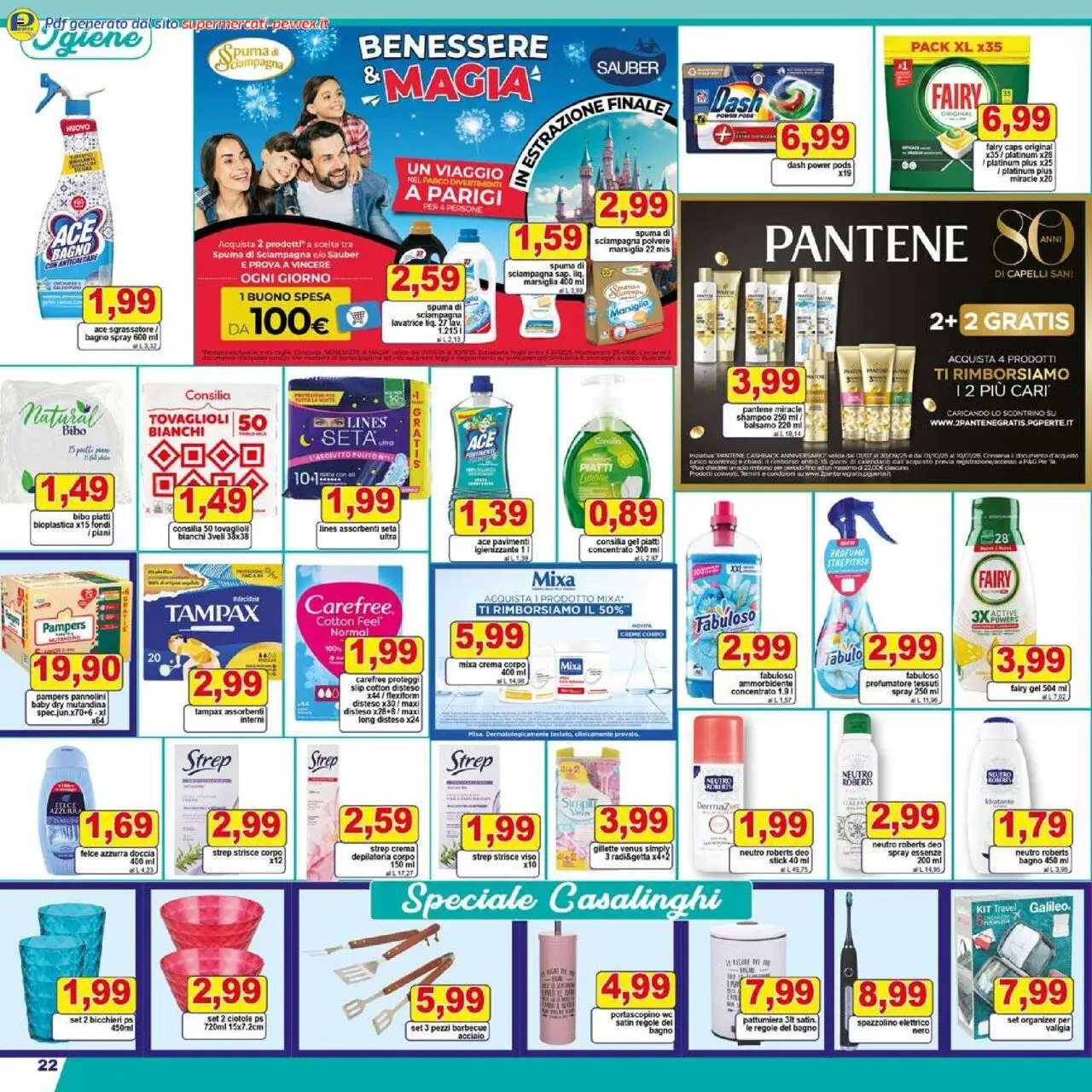 Volantino Pewex del 06.08.2025 | Pagina: 22 | Prodotti: Shampoo, Mutandine, Slip, WC