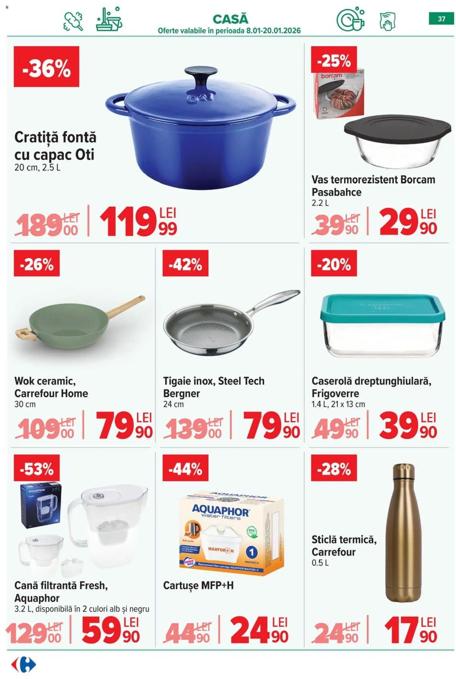 Noul catalog Carrefour – valabil de la 14.01.2026 | Pagină: 39 | Produse: Tigaie, Cratiță