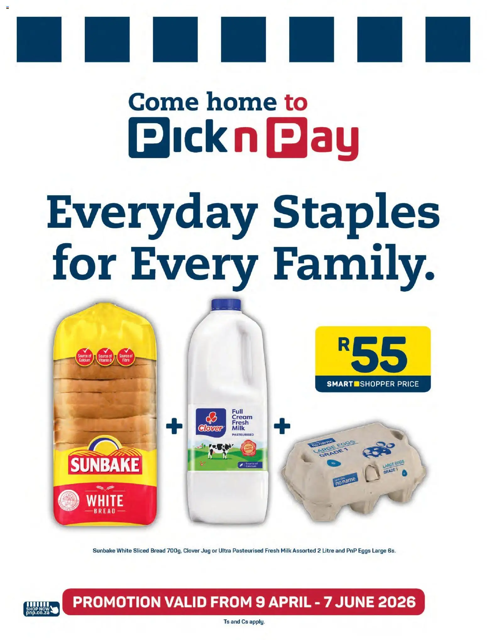 New Pick n Pay catalogue – valid from 27.04.2026 | Page: 6 | Products: Milk, Eggs, Bread, Cream