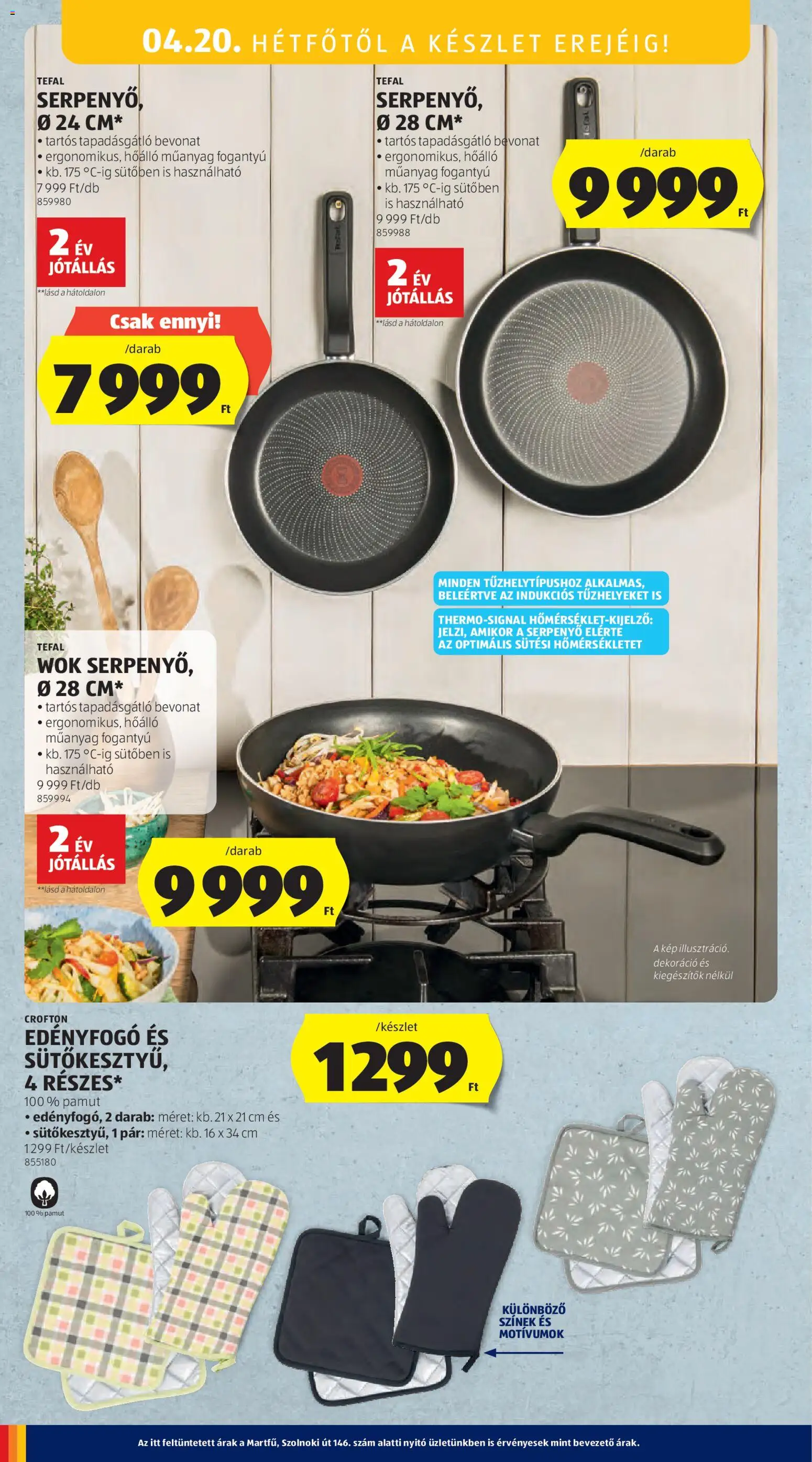 Aldi akciós ujság - amely érvényes a következő dátumtól: 16.04.2026 | Oldal: 54 | Termékek: Tefal, Serpenyő, Dekoráció