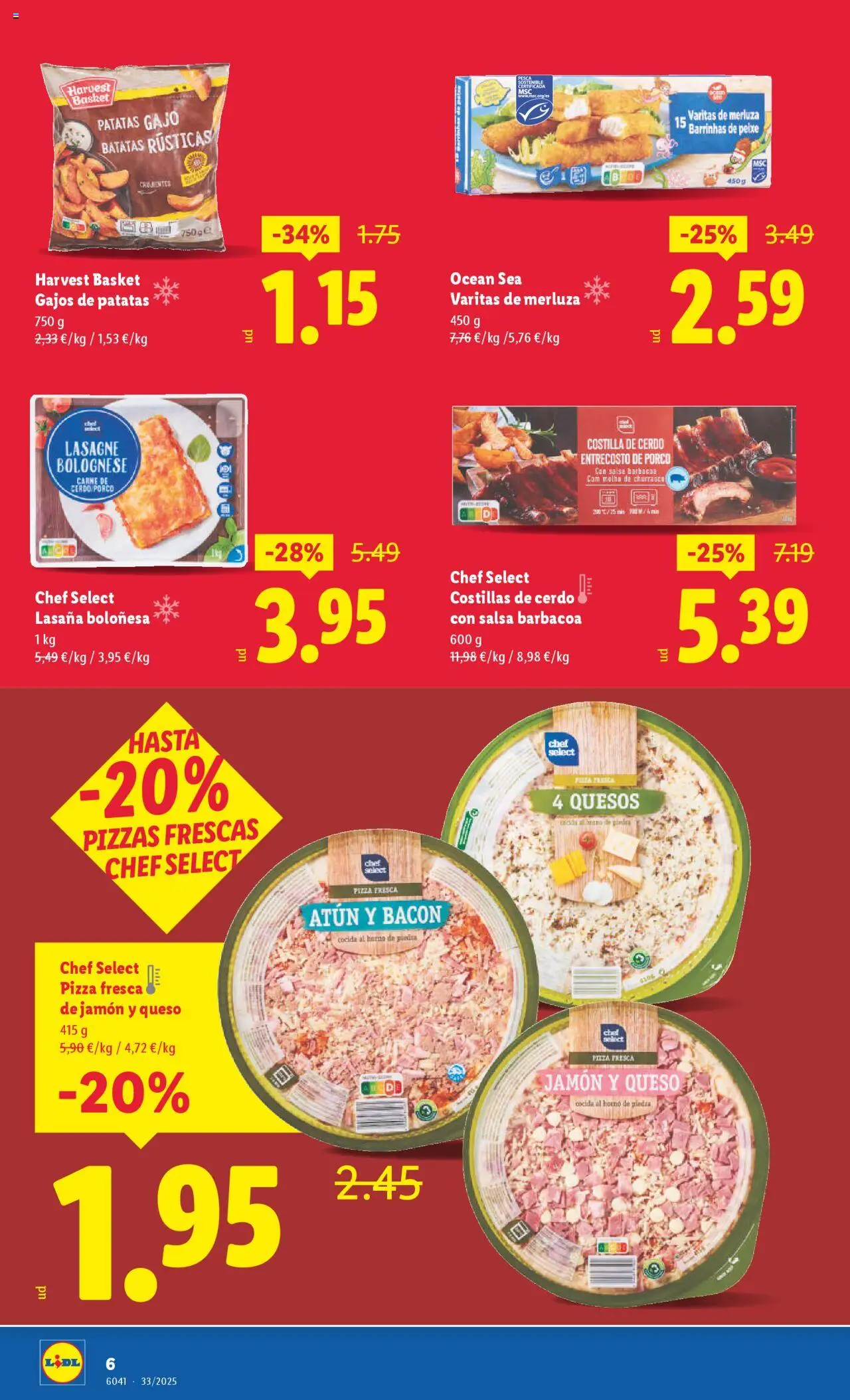 Lidl folleto │ válido desde el 11.08.2025 | Página: 6 | Productos: Jamón, Pizza, Horno, Lasaña