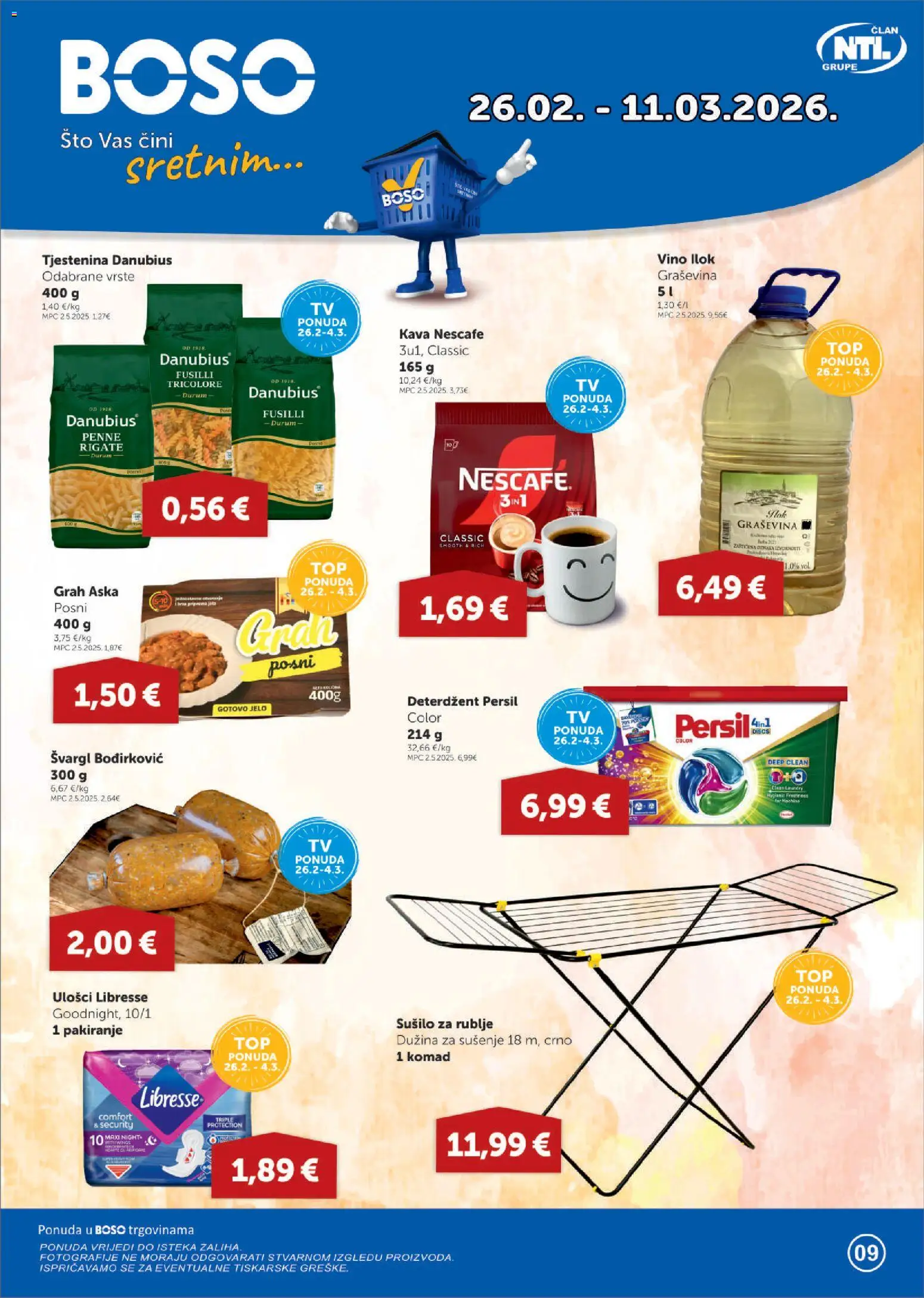 Boso katalog | vrijedi od 26.02.2026 | Stranica: 1 | Proizvodi: Nescafe, Kava, Deterdžent, Sušilo za rublje