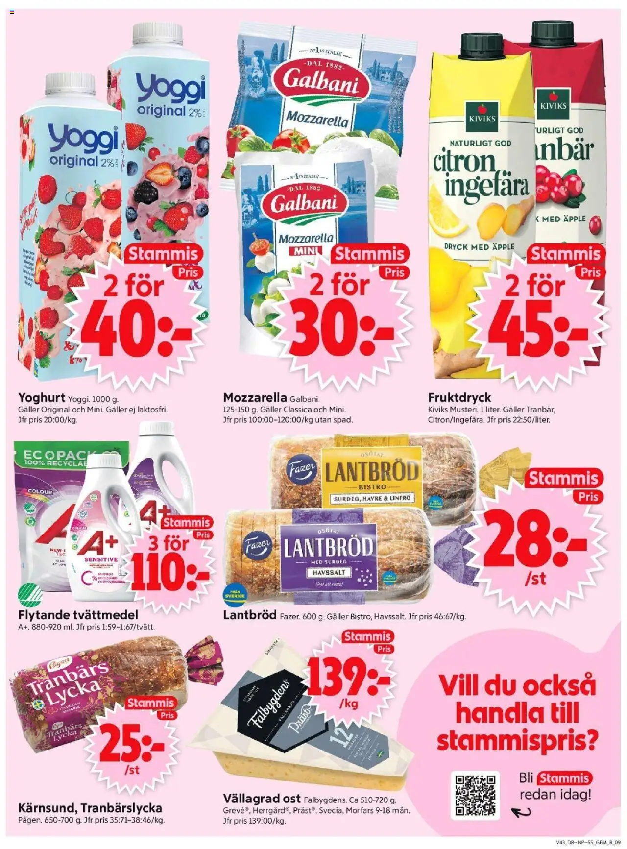 ICA Supermarket reklamblad aktuell från 20.10.2025 | Sida: 11 | Produkter: Tvättmedel, Galler, Ost, Yoggi
