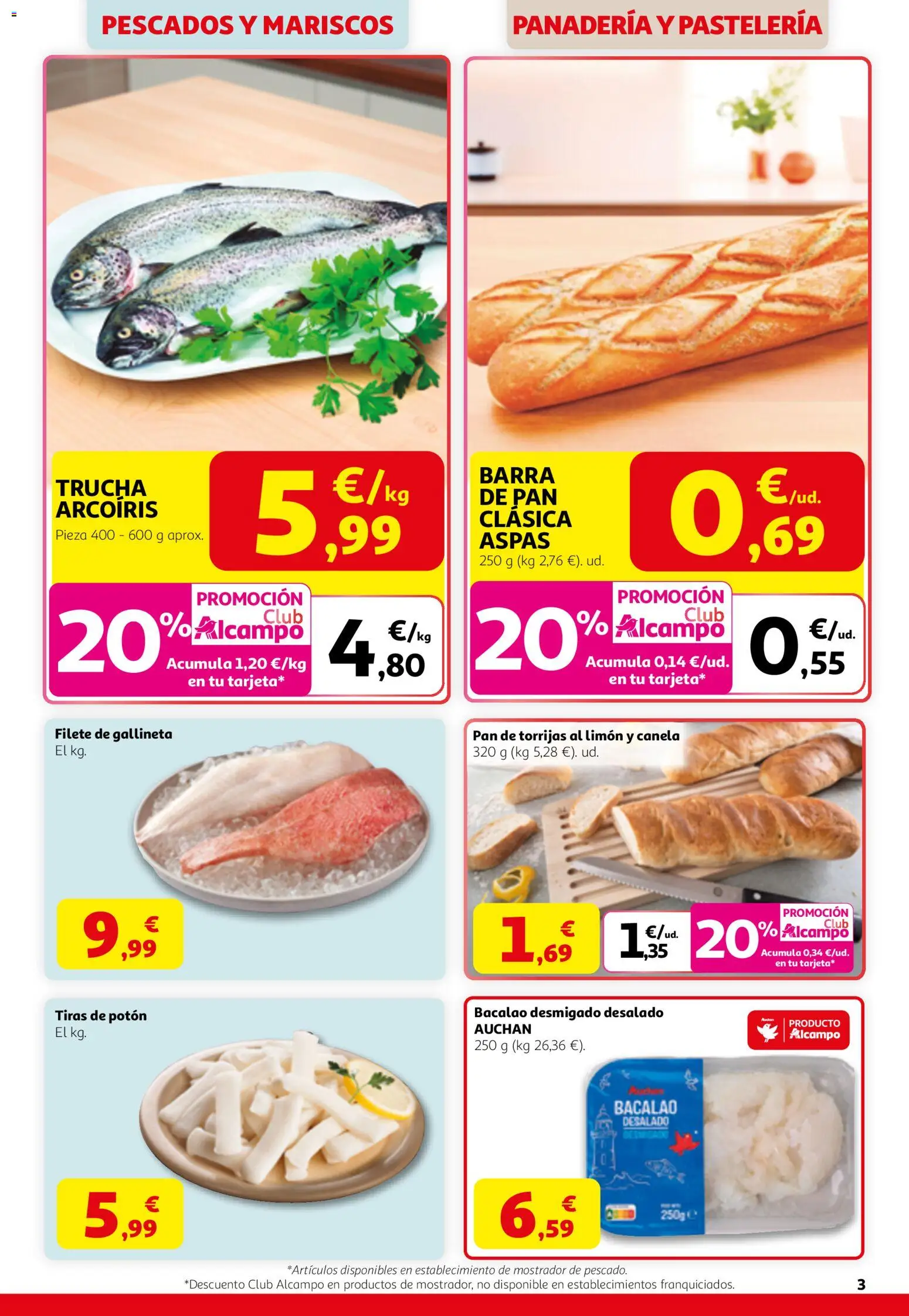 Alcampo  SM Nacional Gana en ahorro │ válido desde el 12.03.2026 | Página: 3 | Productos: Pan, Filete, Panadería