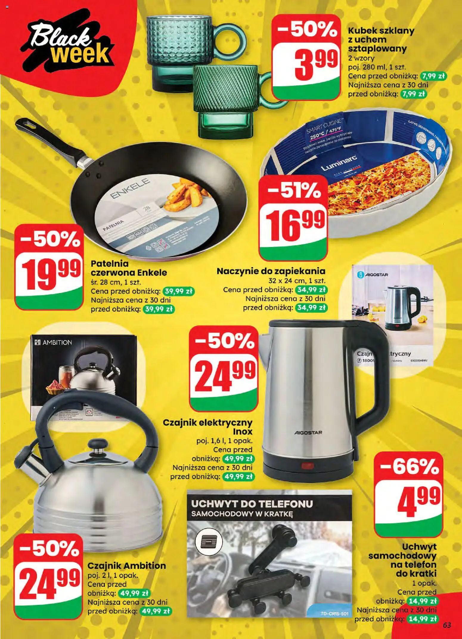 Dino Gazetka od 26.11.2025 | Strona: 63 | Produkty: Telefon, Czajnik, Patelnia